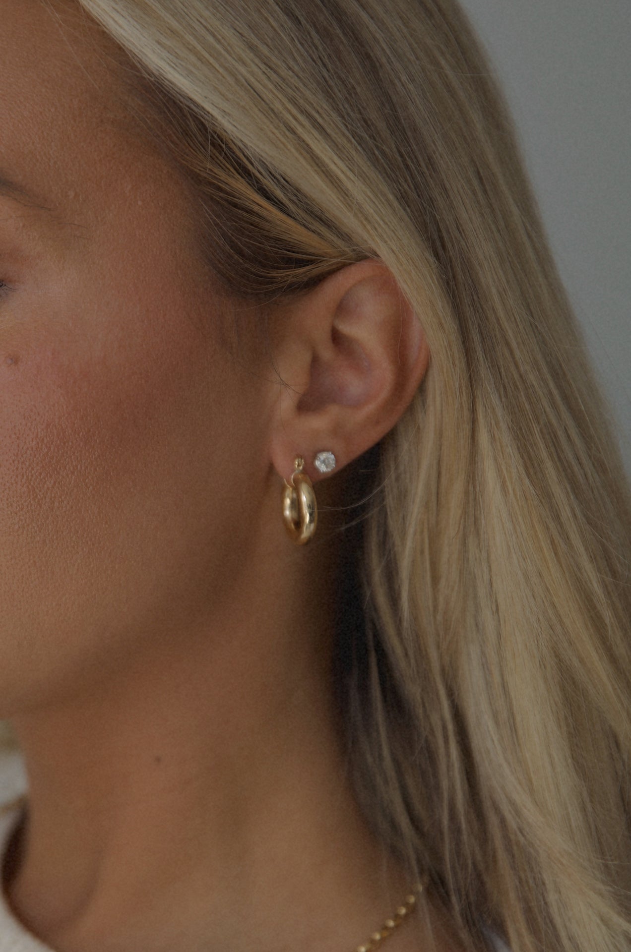 18k gold plated small chunky hoops