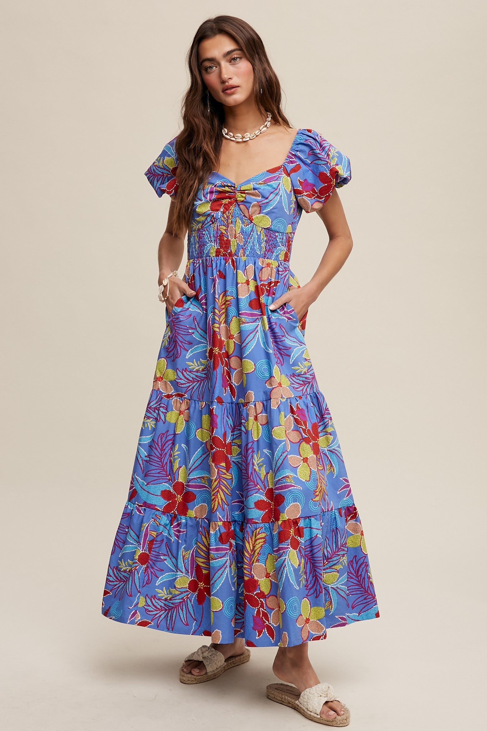 Blue Floral Maxi Dress