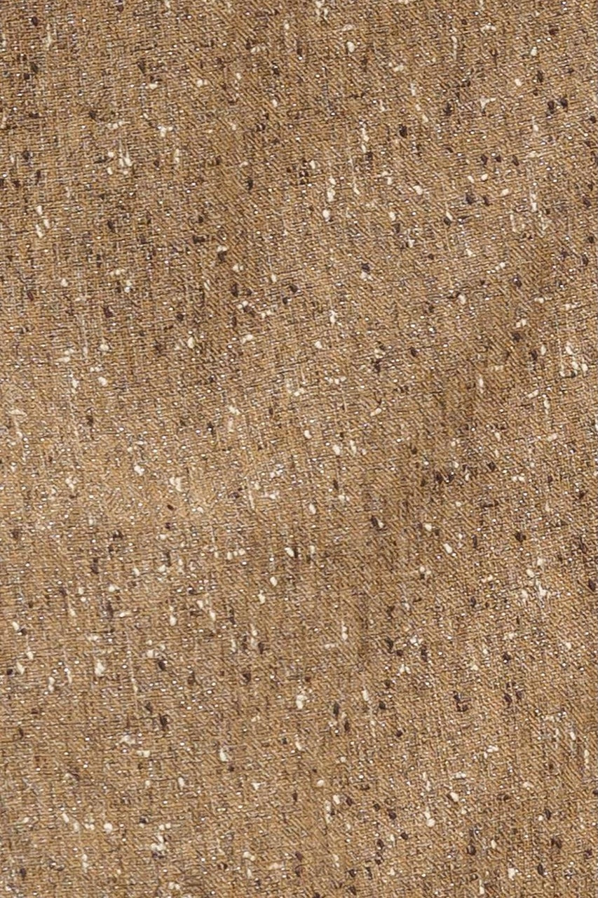 Brown Puff Sleeve Tweed Mini Dress