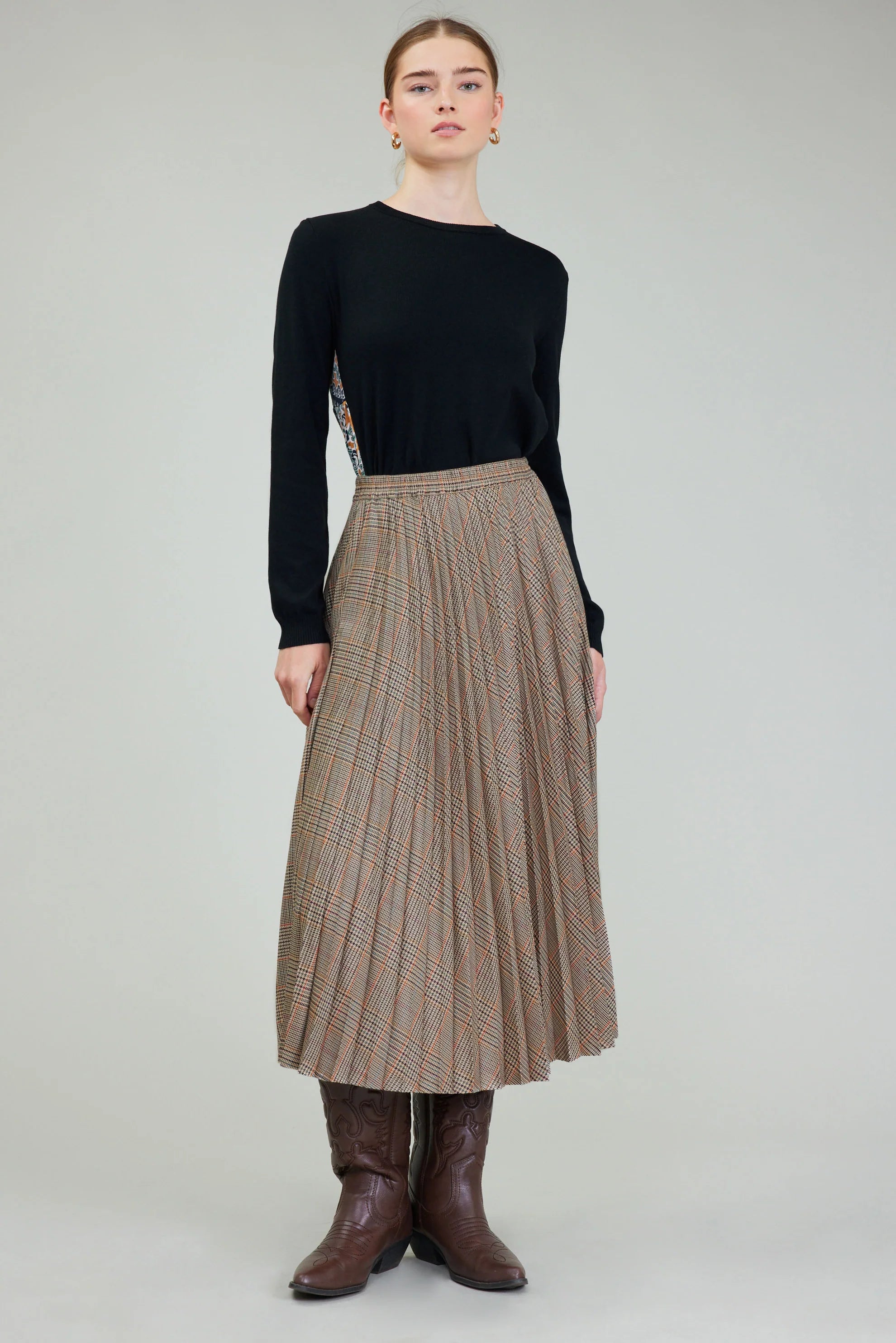 Plaid Midi Skirt