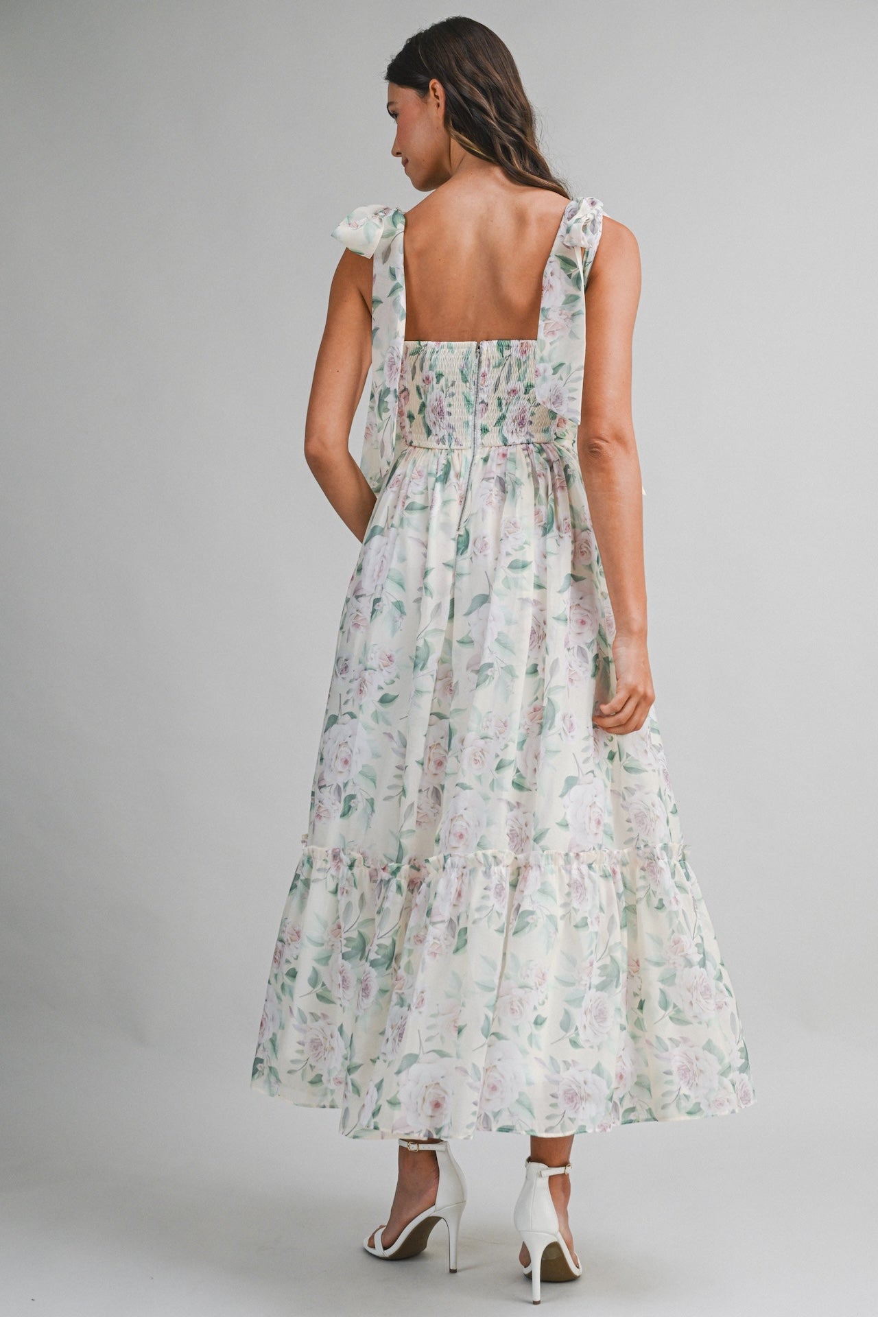 Organza Floral Midi Dress