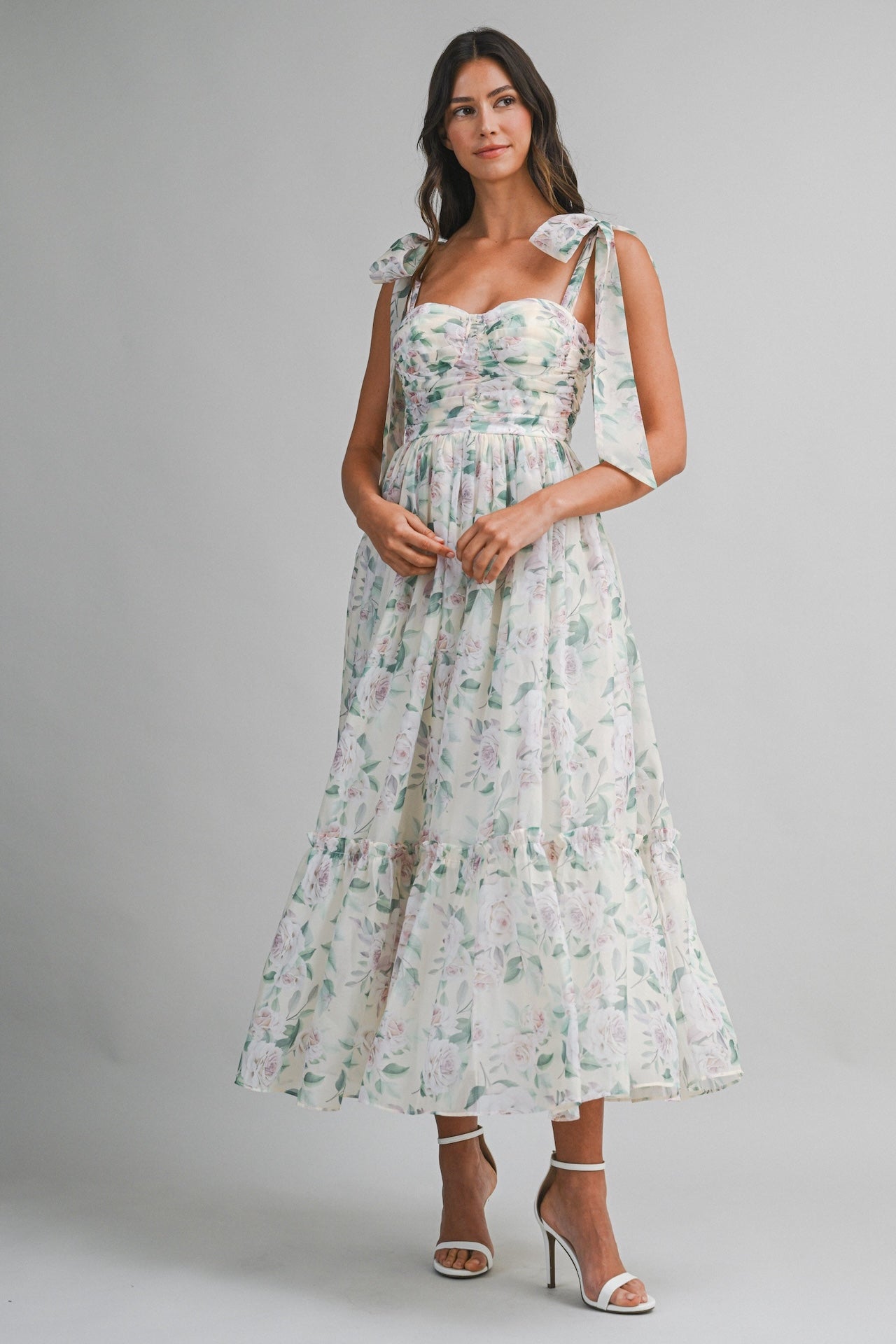Organza Floral Midi Dress