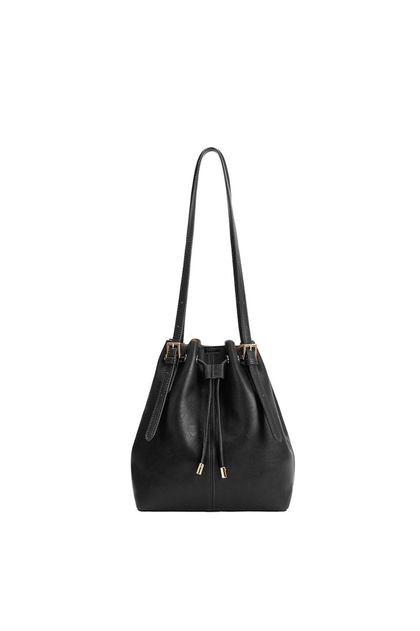 Sally Black Vegan Leather Shoulder Bag