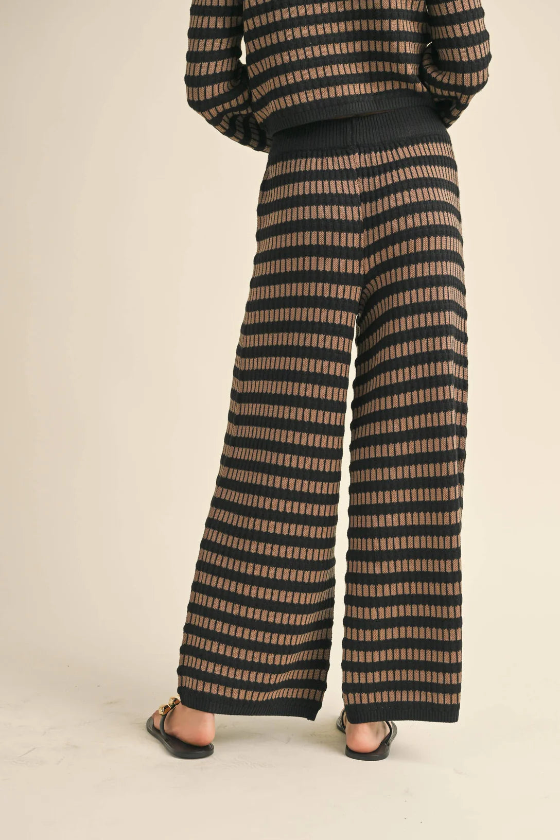 Brown Striped Knit Pants