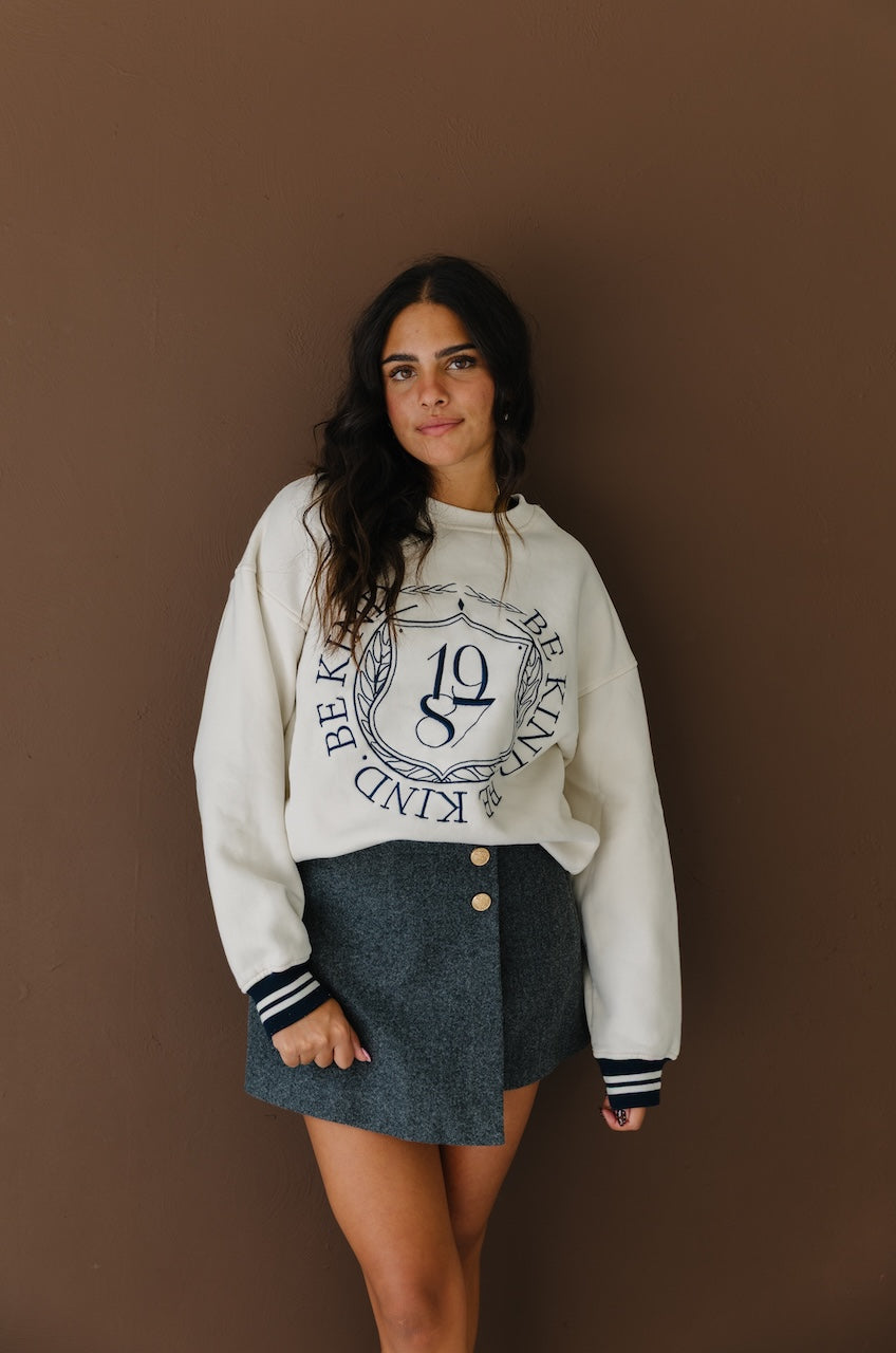 1987 Be Kind Embroidered Fleece Sweatshirt