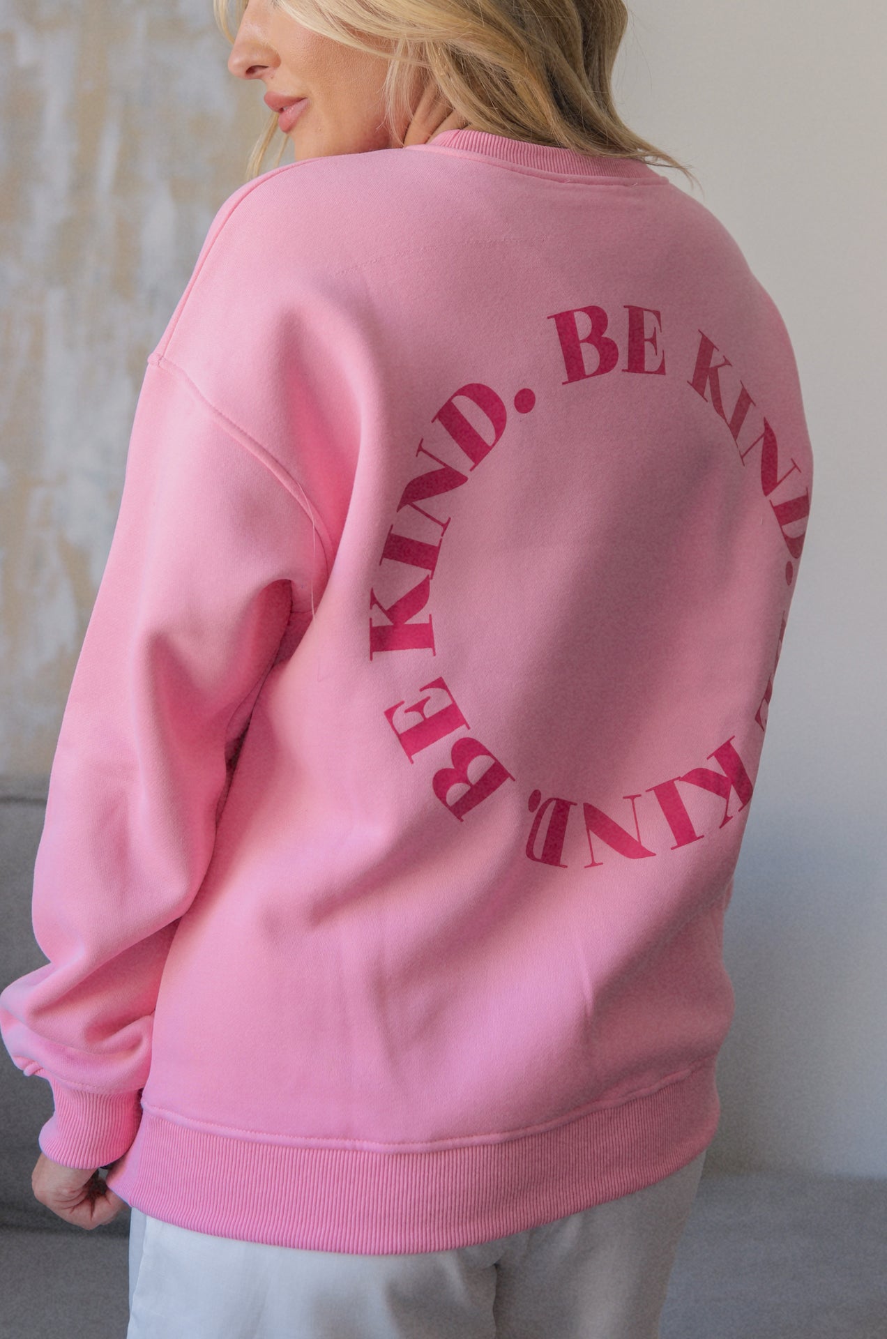 pink be kind sweatshirt