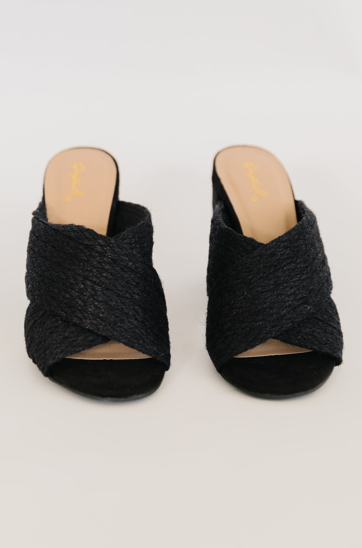 Black Raffia Heels