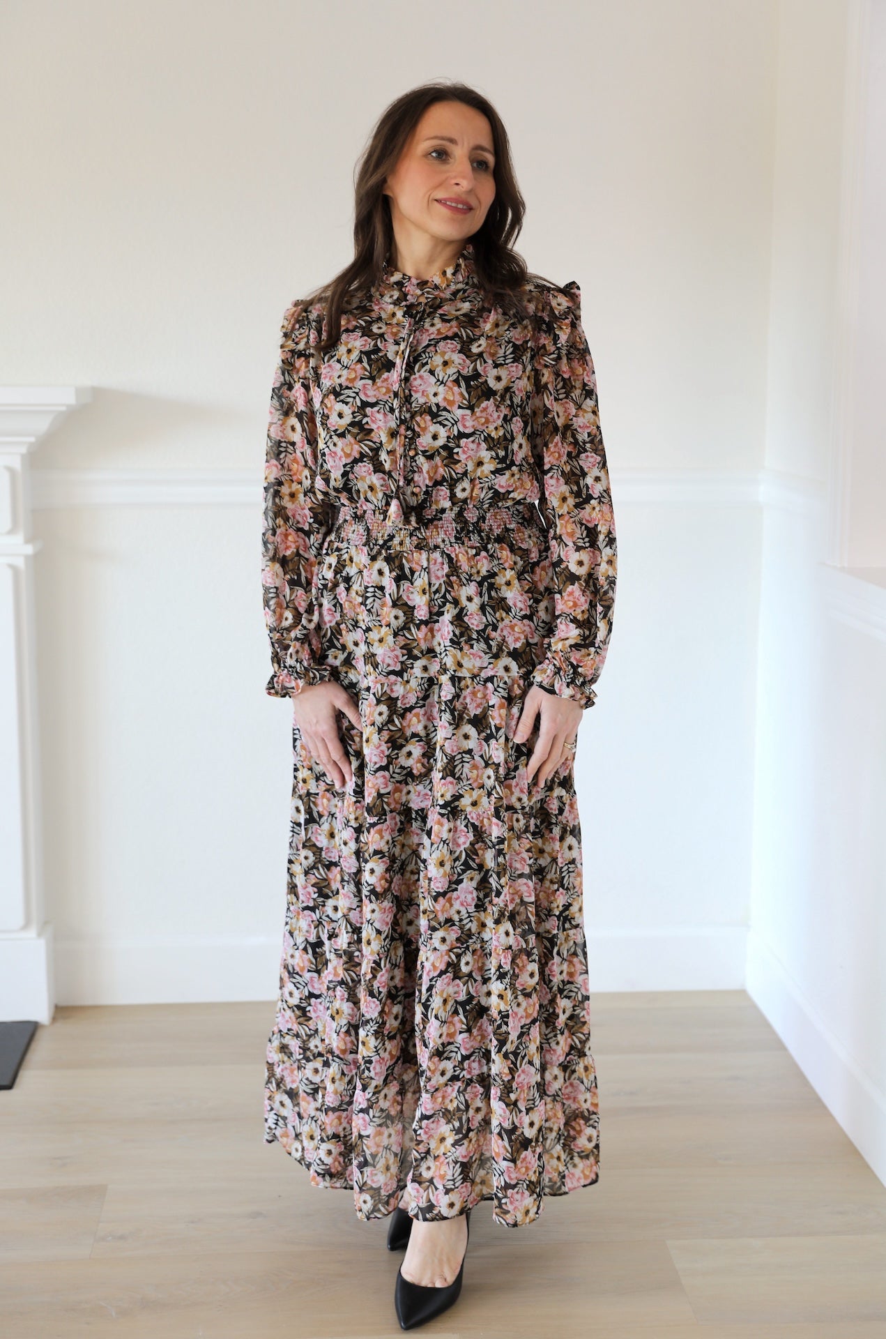 Black Floral Maxi Dress