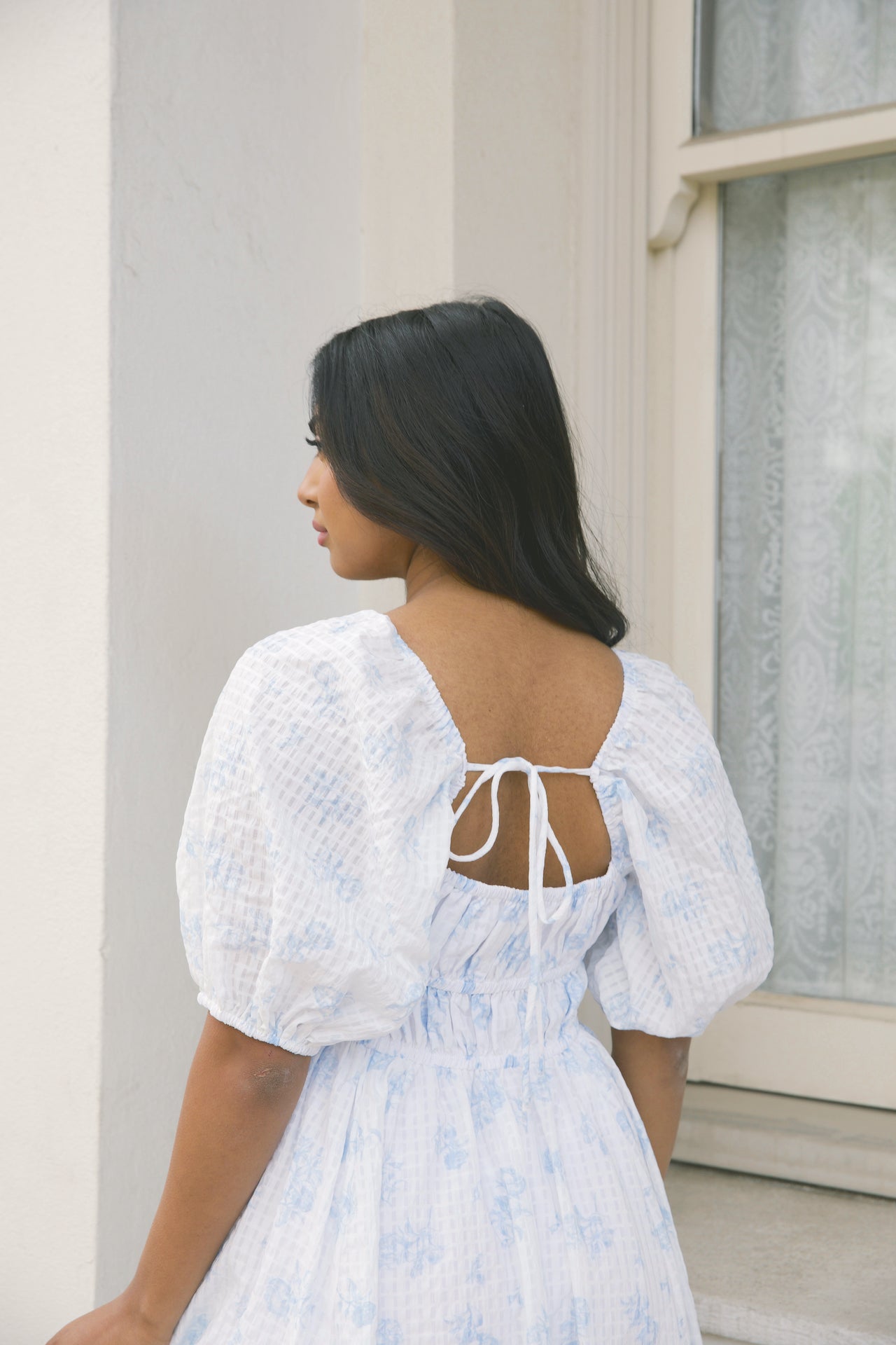 Antonia Blue Floral Midi Dress