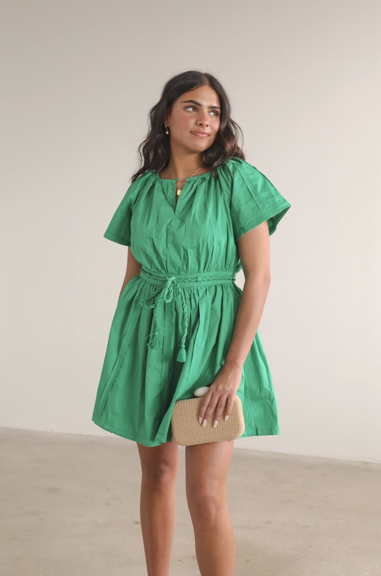 Nora Mini Green Dress
