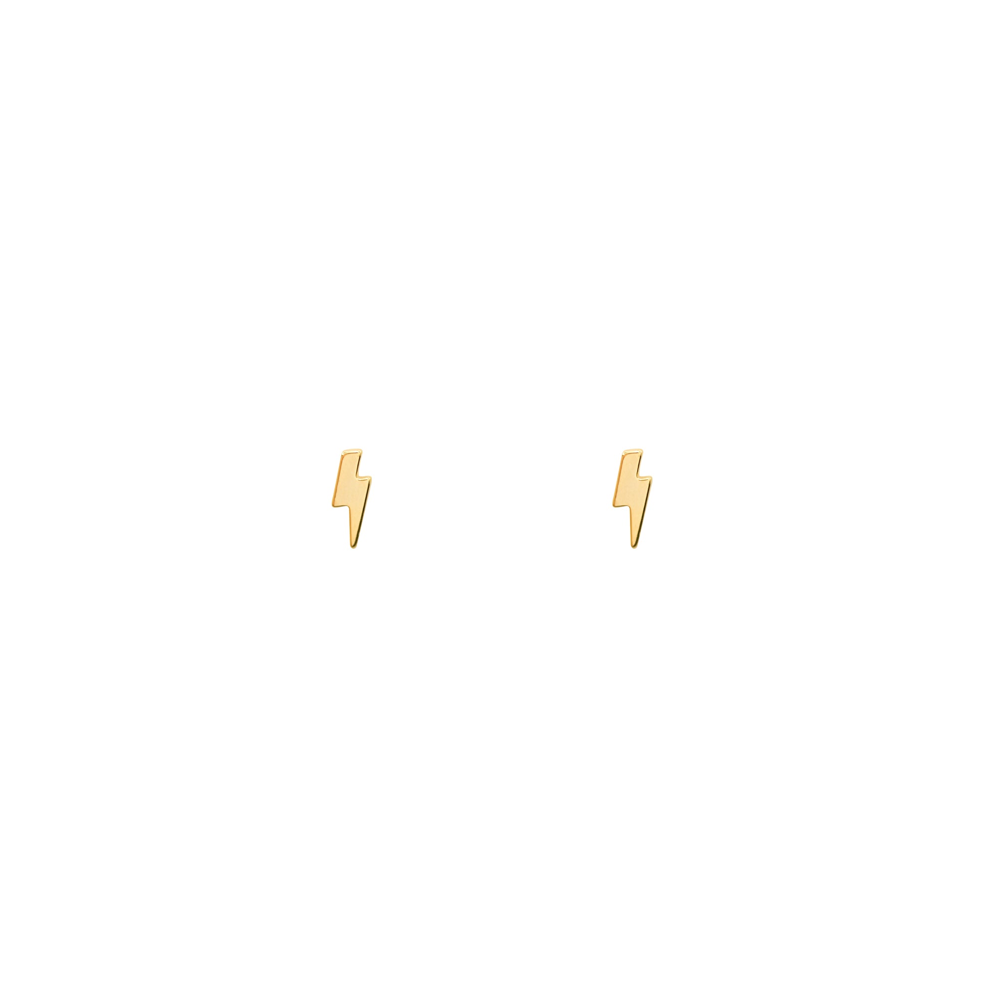 14K Gold Dipped Mini Thunder Bolt  Earrings