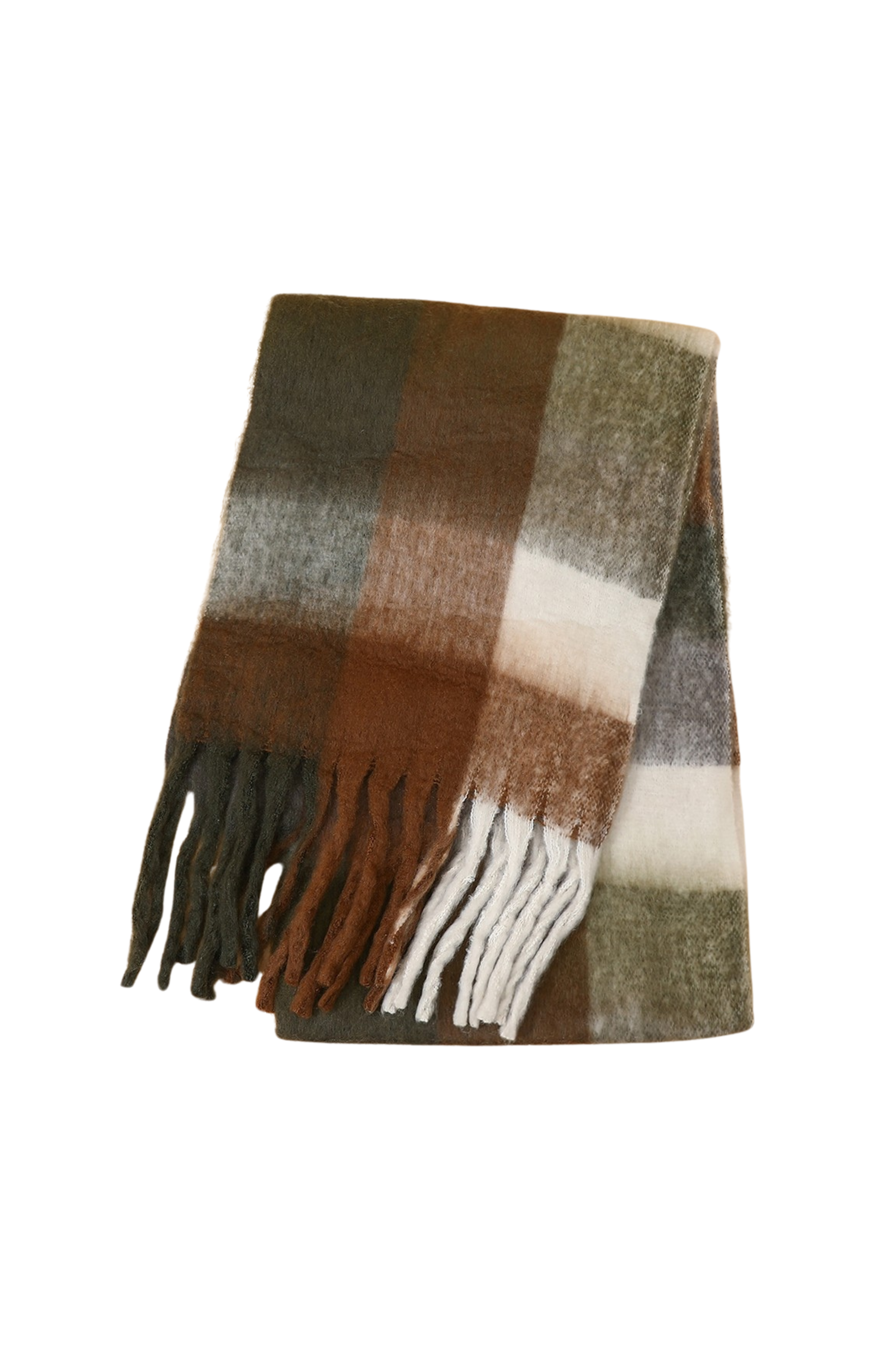 Cozy Feels Multicolor Fringe Scarf - Brown