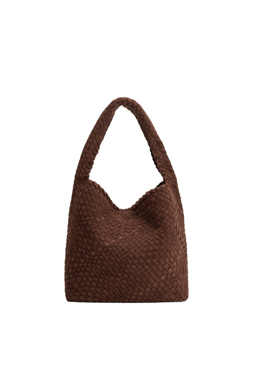 Melie Bianco Johanna Tobacco - Brown Suede Shoulder Hobo Bag