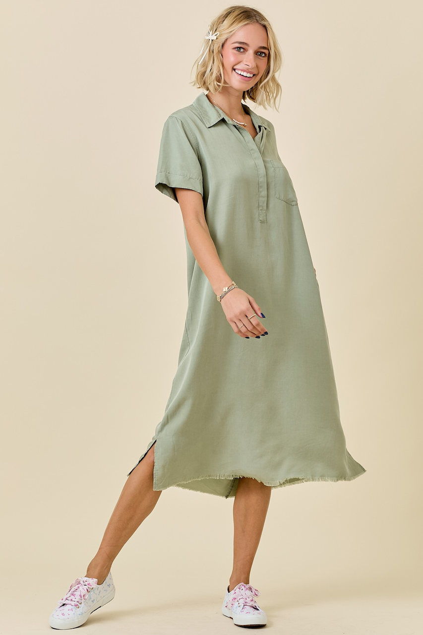 Olive Green Shirt Dress S Olive Green Shirt Dress S