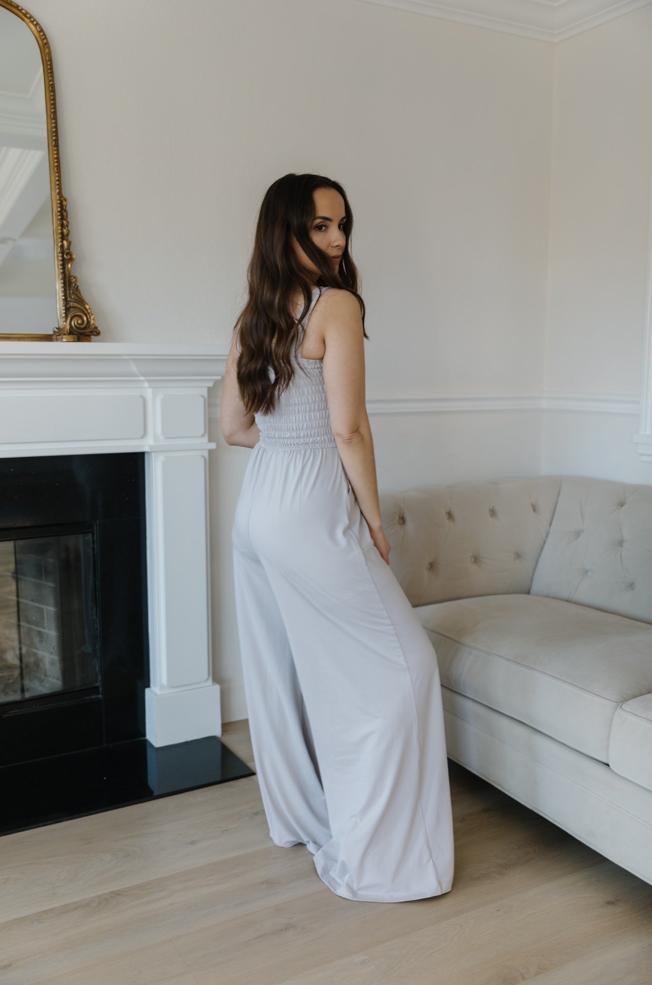 Grey Butter Soft Sleeveless Jumpsuit