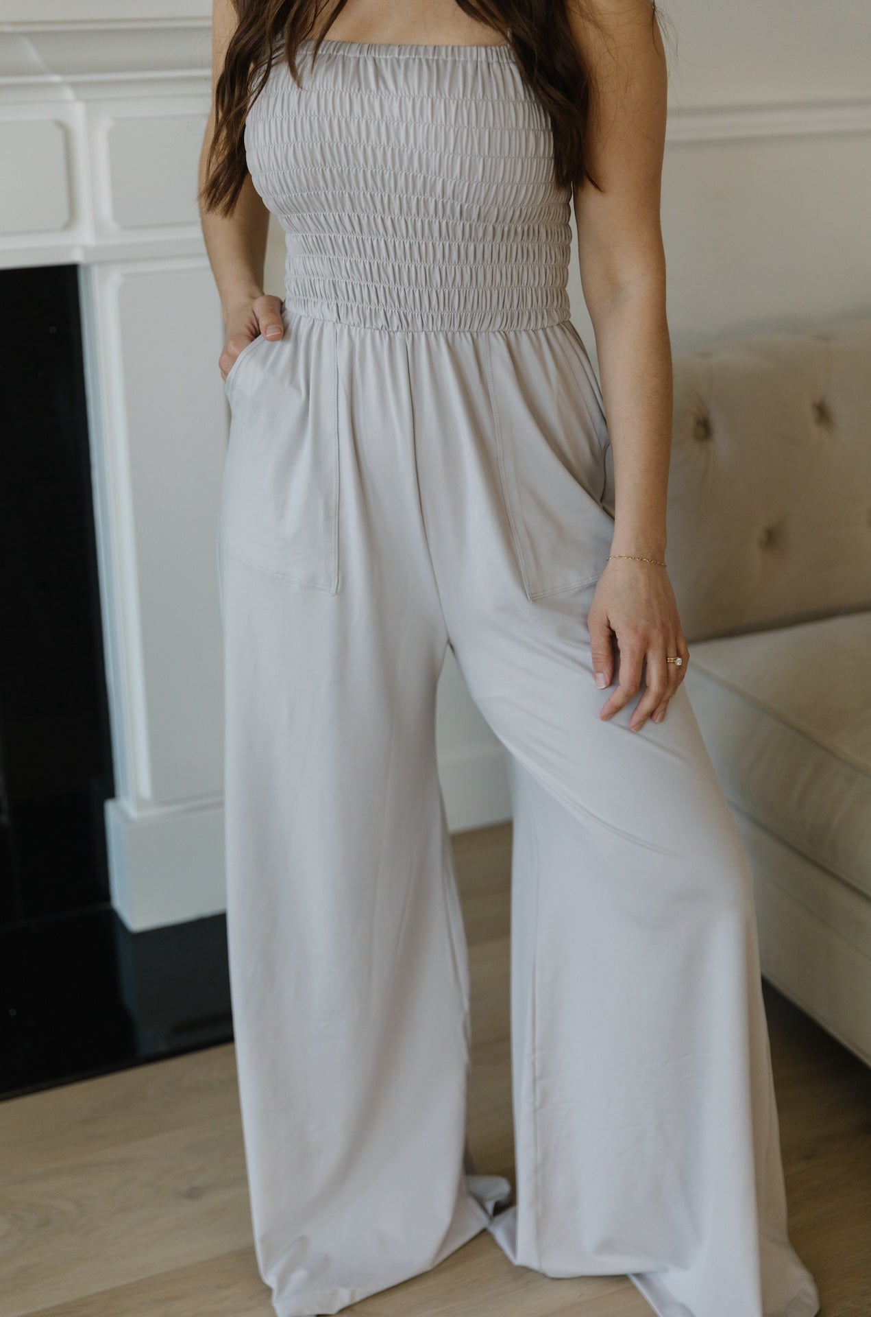 Grey Butter Soft Sleeveless Jumpsuit