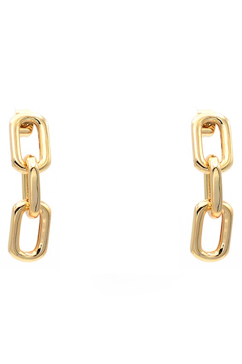 18k Gold Chain Link Earrings