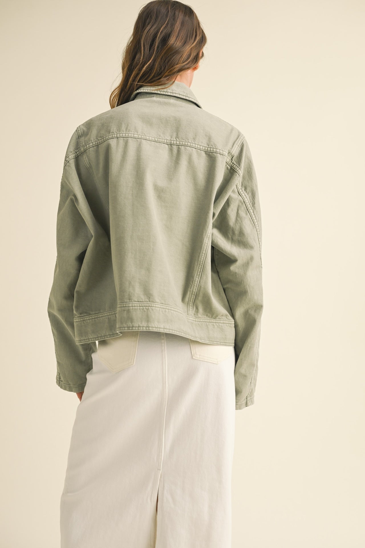 Sage Cotton Denim Jacket