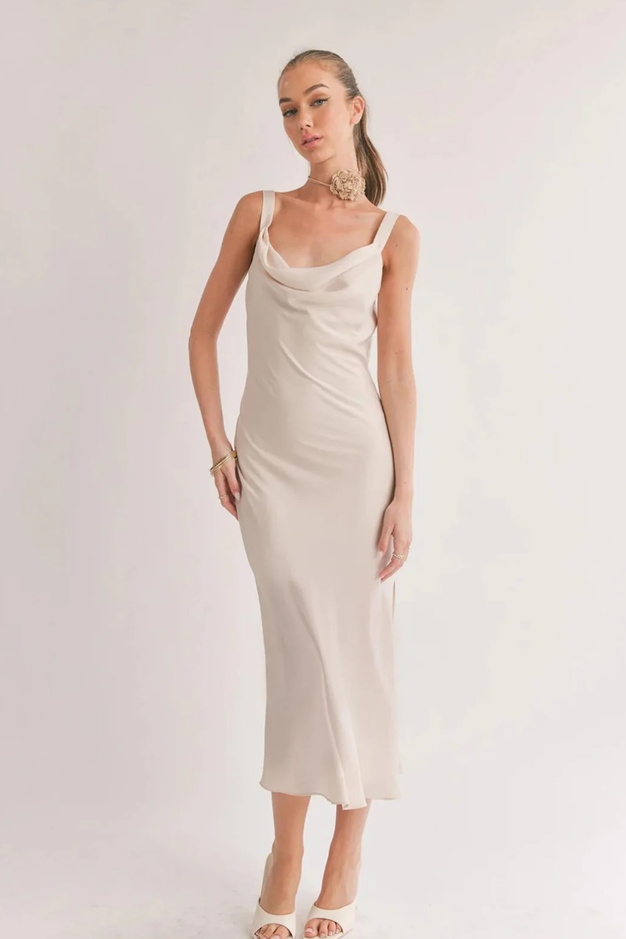 Ivory Satin Dress