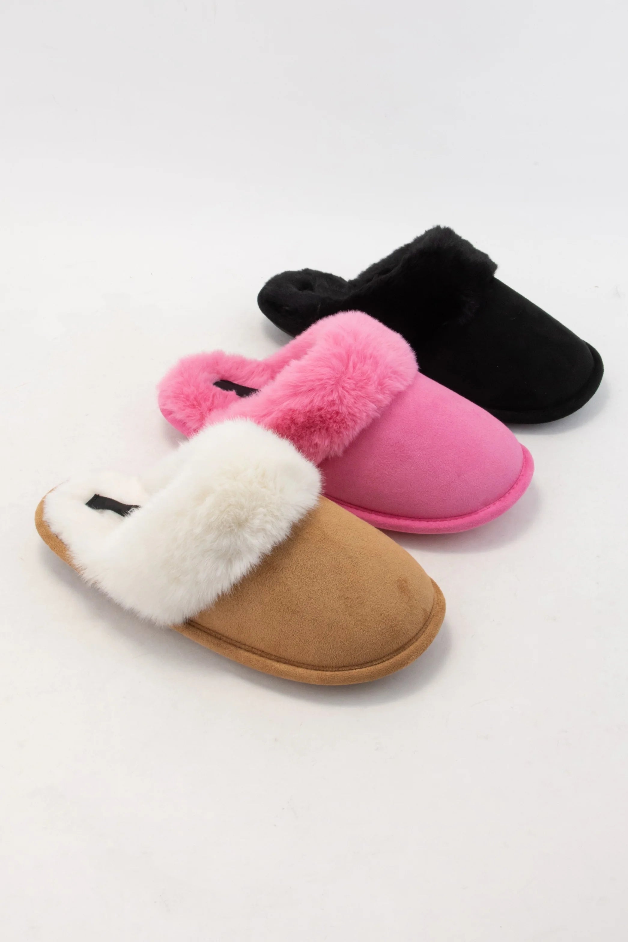 pink fur lined slippers