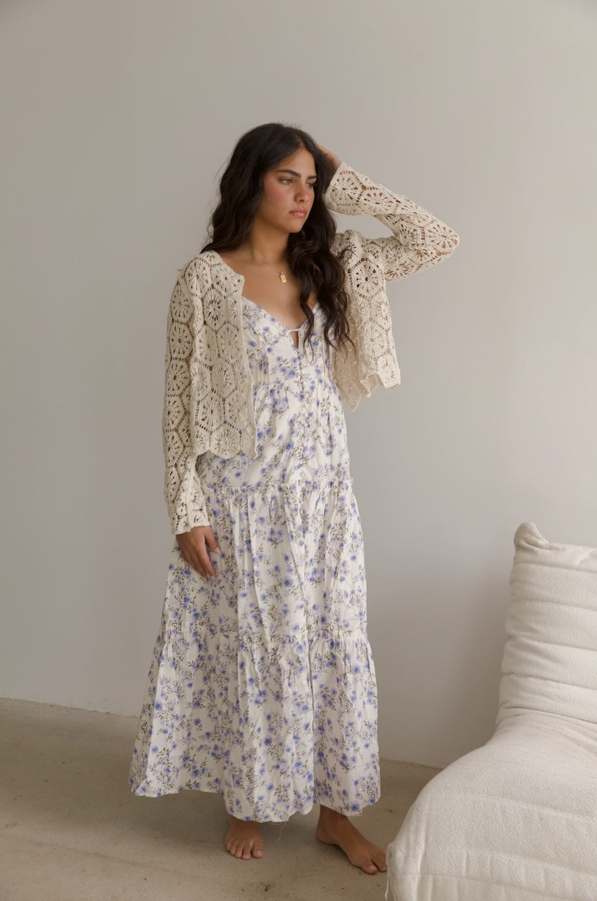 Cream Crochet Cardigan