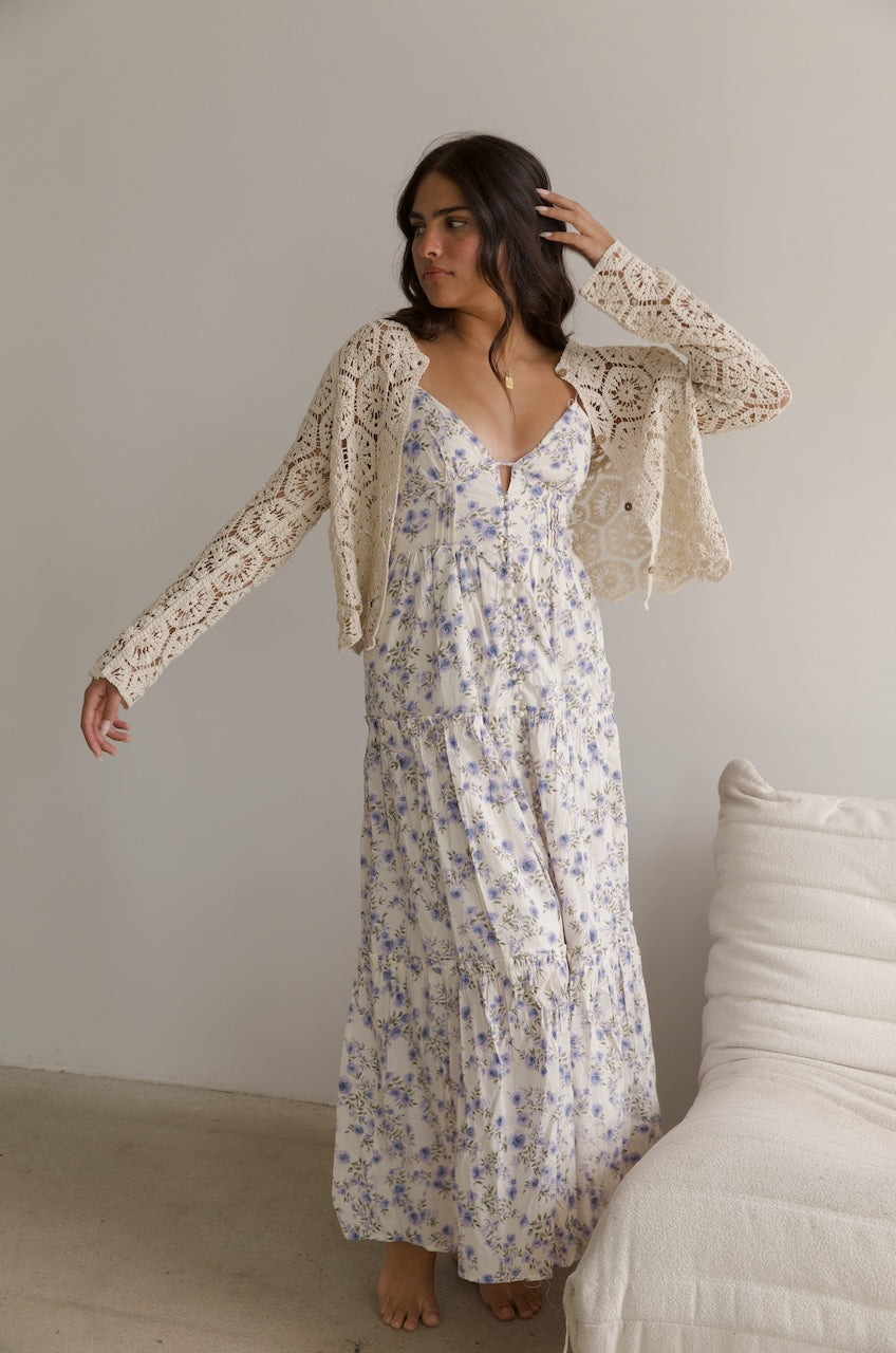 Cream Crochet Cardigan