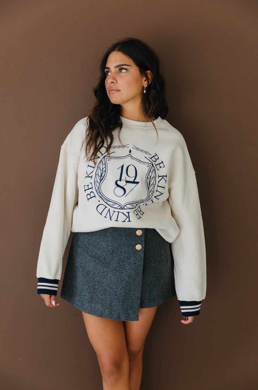 1987 Be Kind Embroidered Fleece Sweatshirt