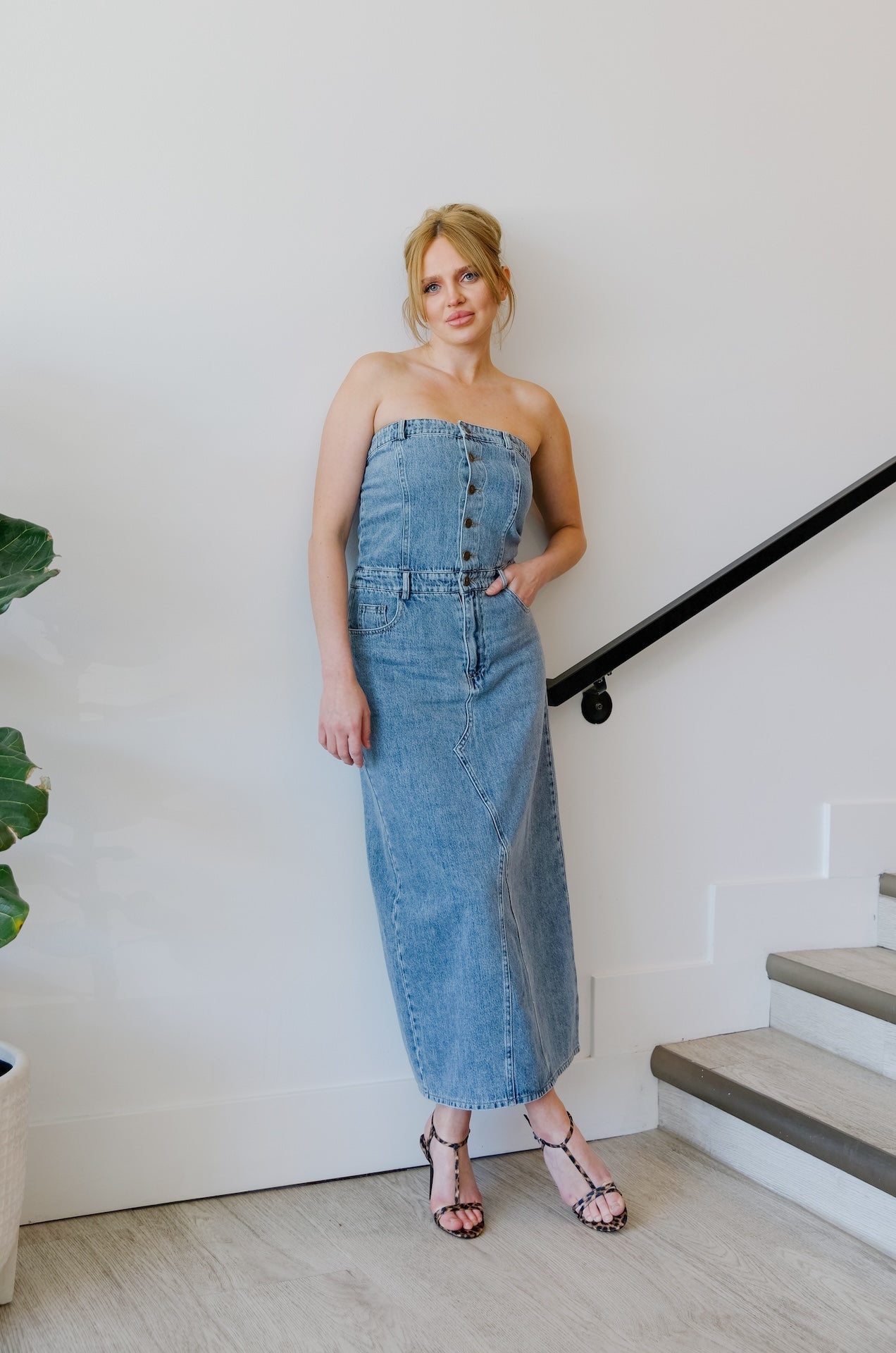Strapless Denim Dress