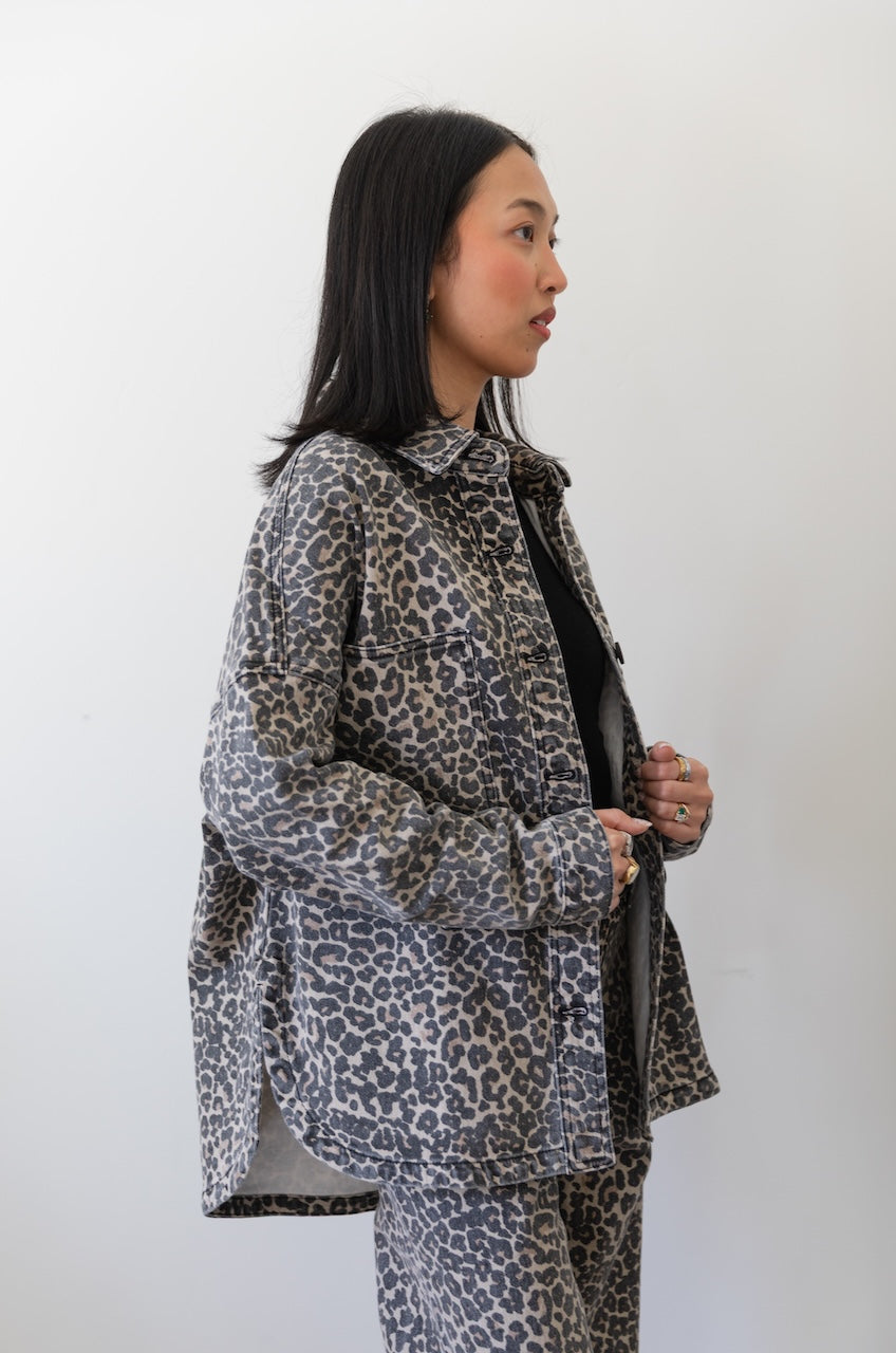 Leopard Denim Jacket