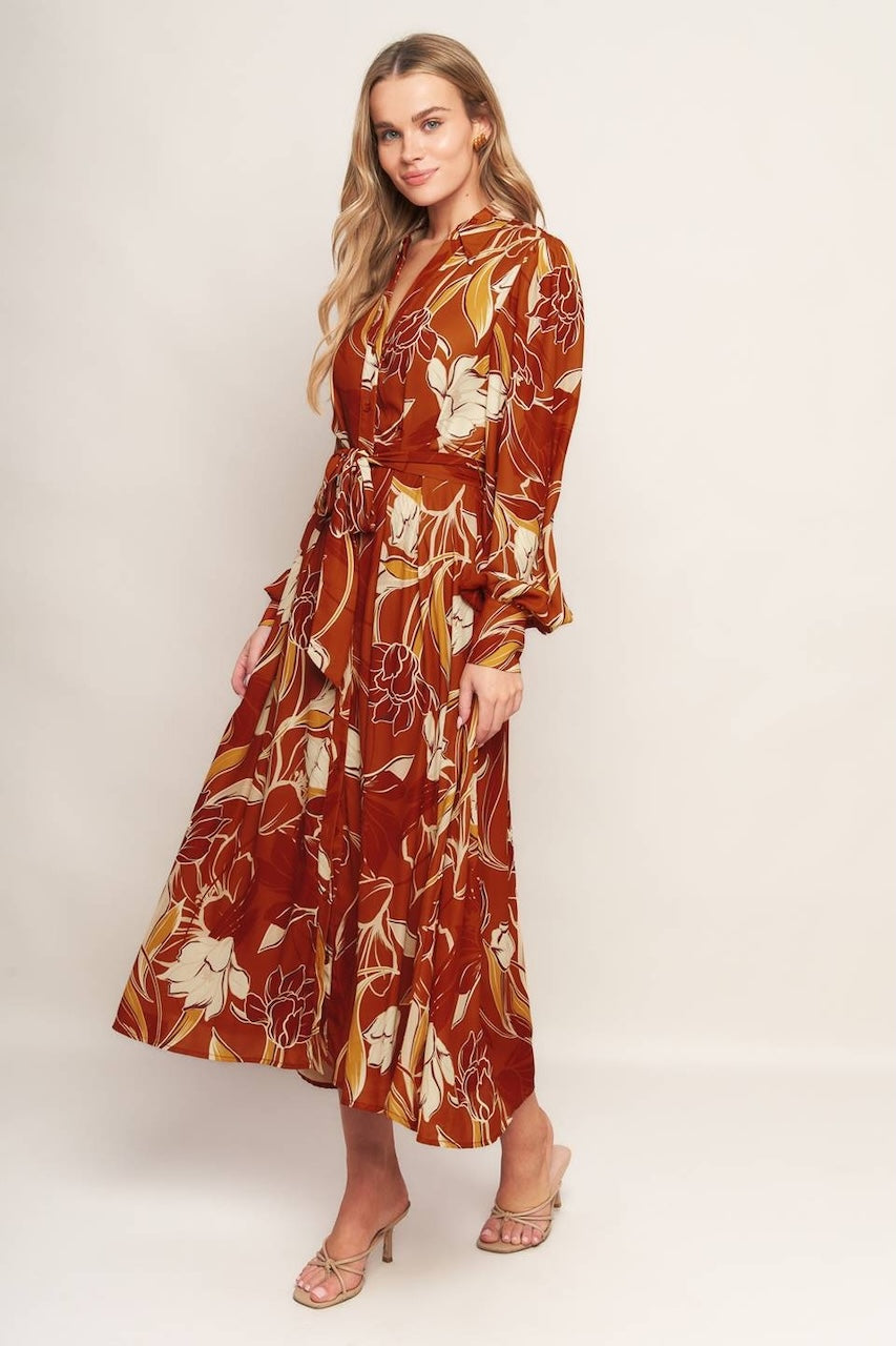 Fall Collared Midi Dress