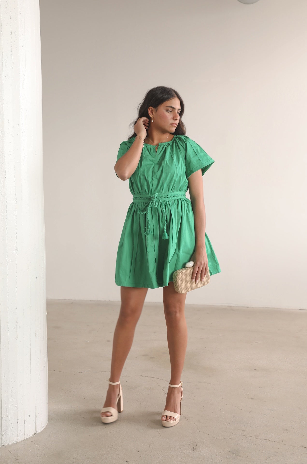 Nora Mini Green Dress