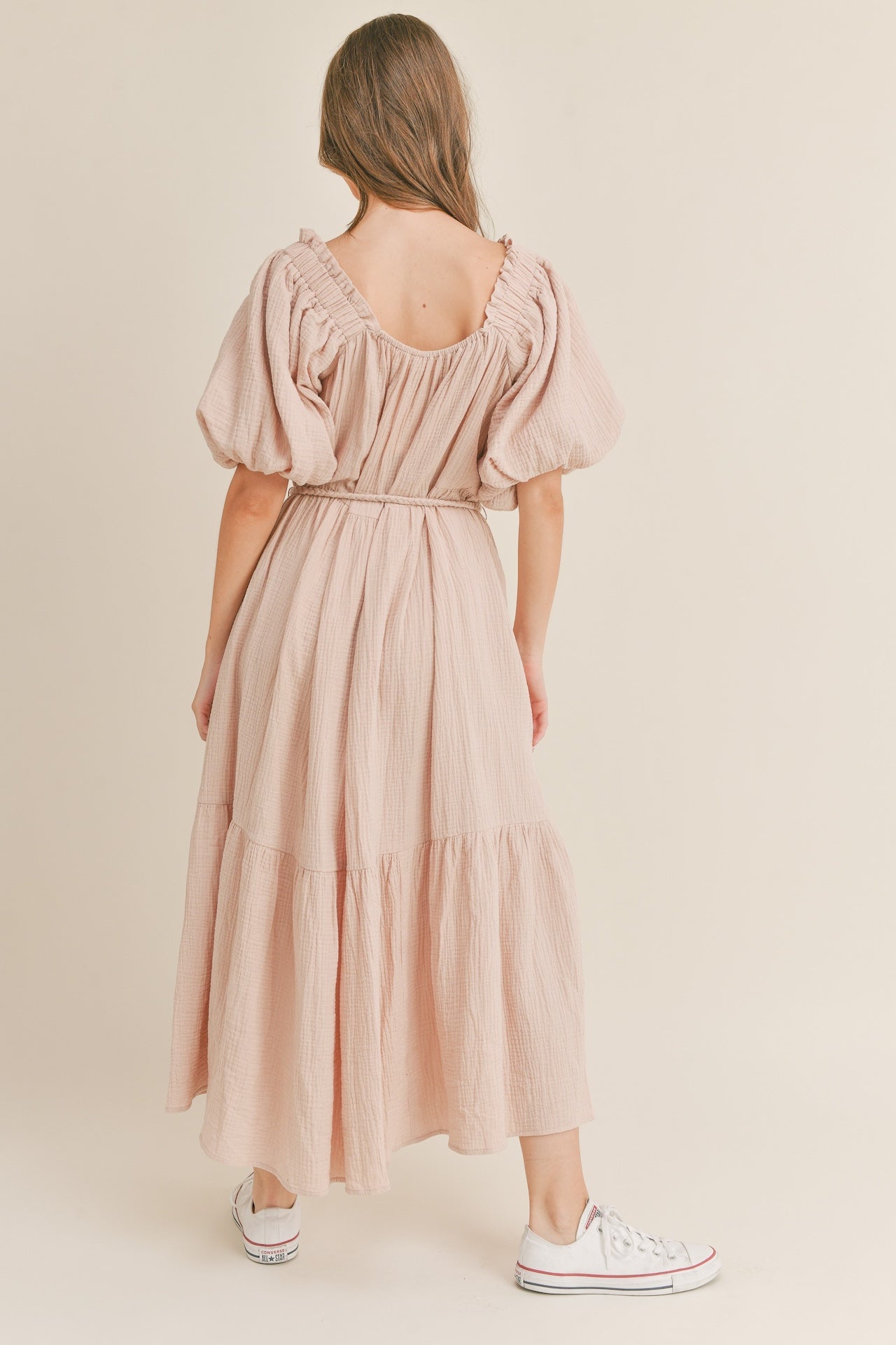 Mauve Cotton Gauze Dress