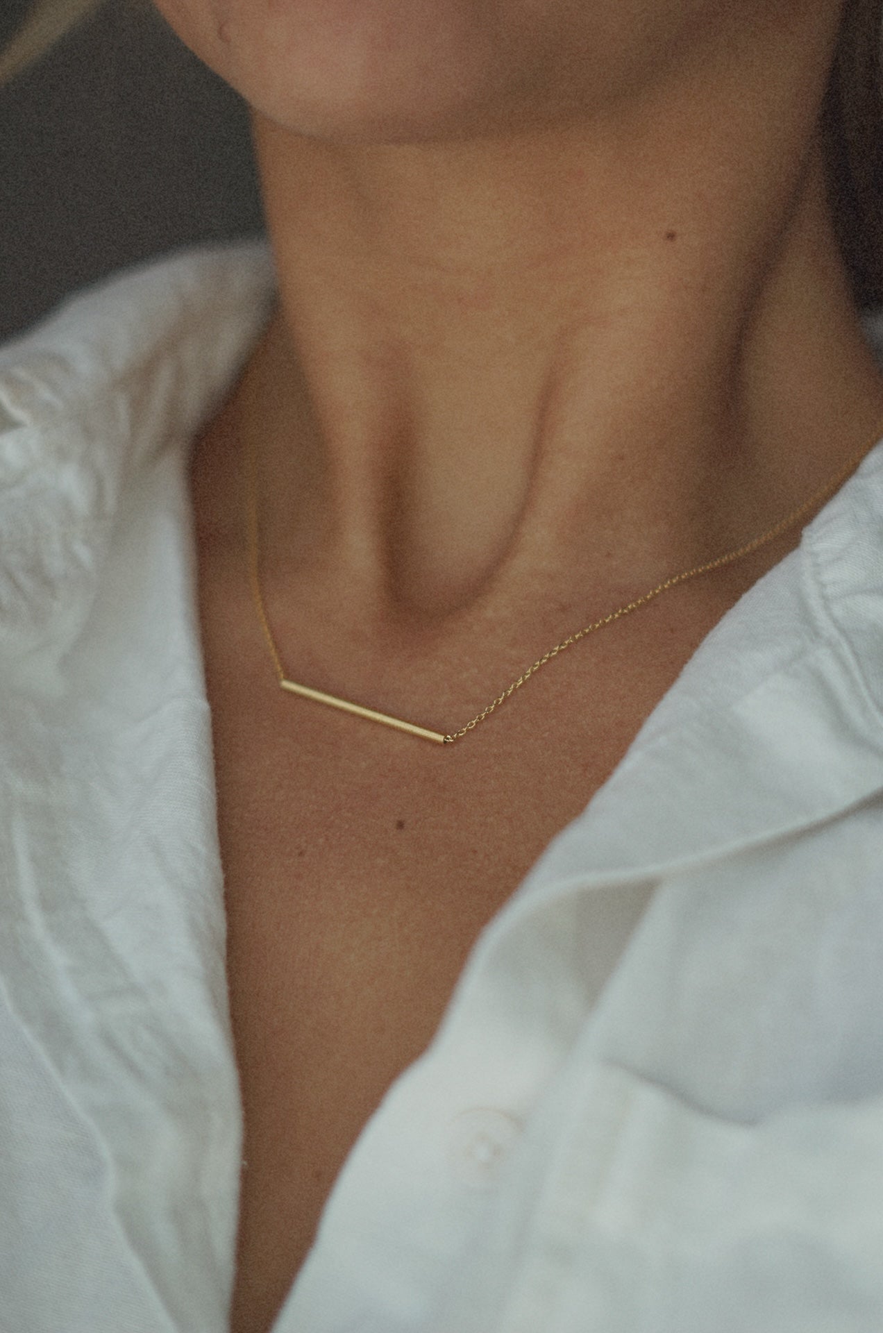 18k Gold Bar Necklace