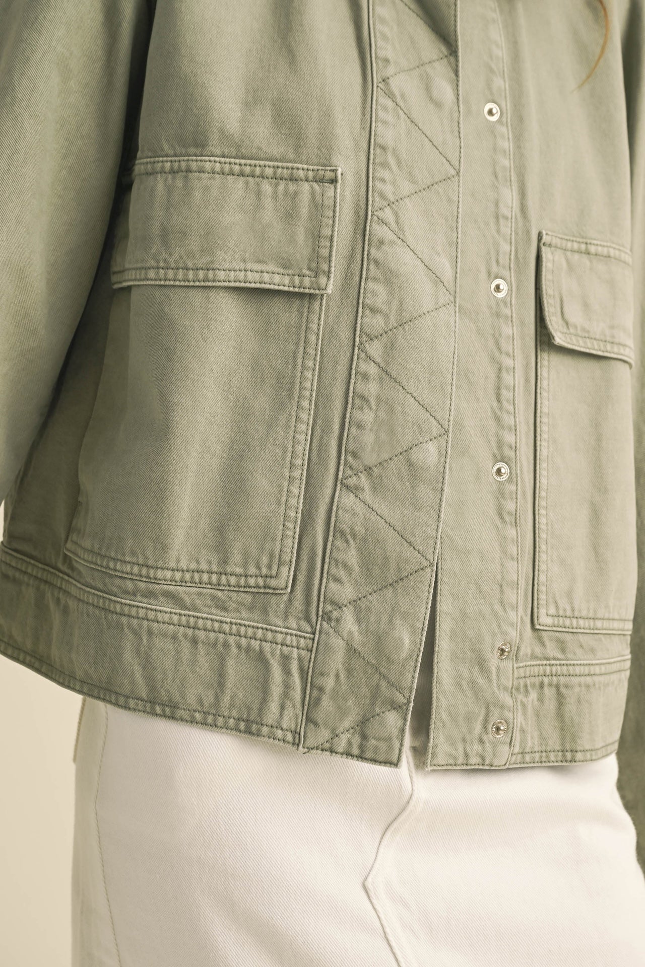 Sage Cotton Denim Jacket