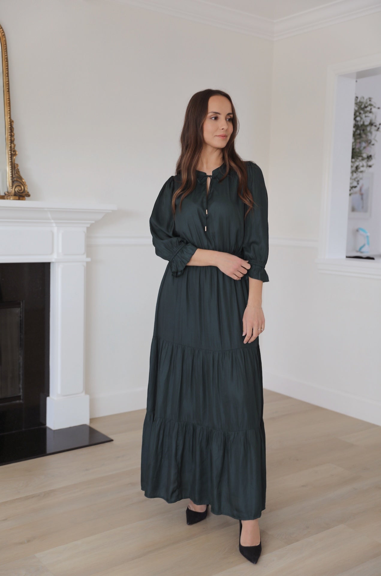 Dark Green Long Sleeve Dress