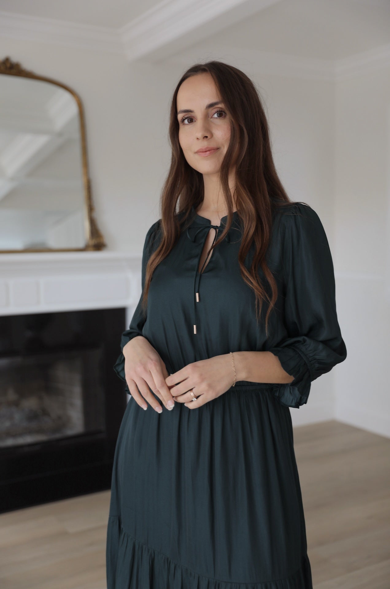 Dark Green Long Sleeve Dress