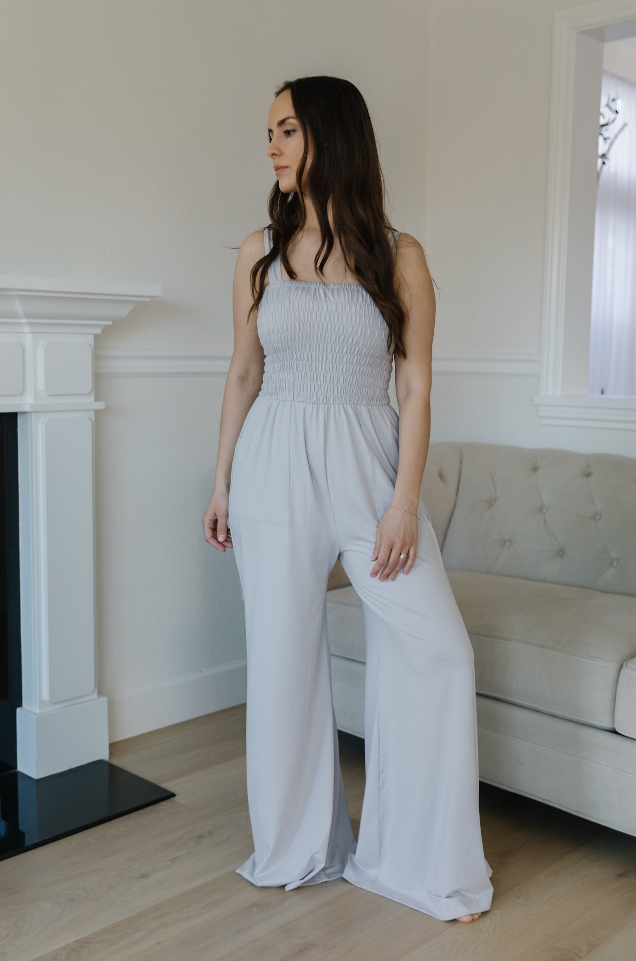 Grey Butter Soft Sleeveless Jumpsuit