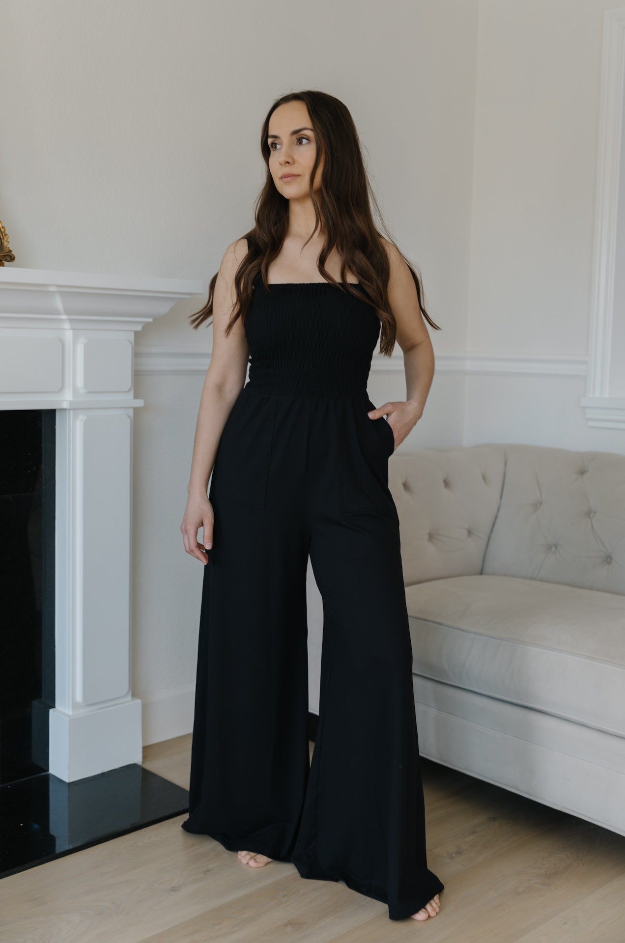 Black Butter Soft Sleeveless Jumpsuit