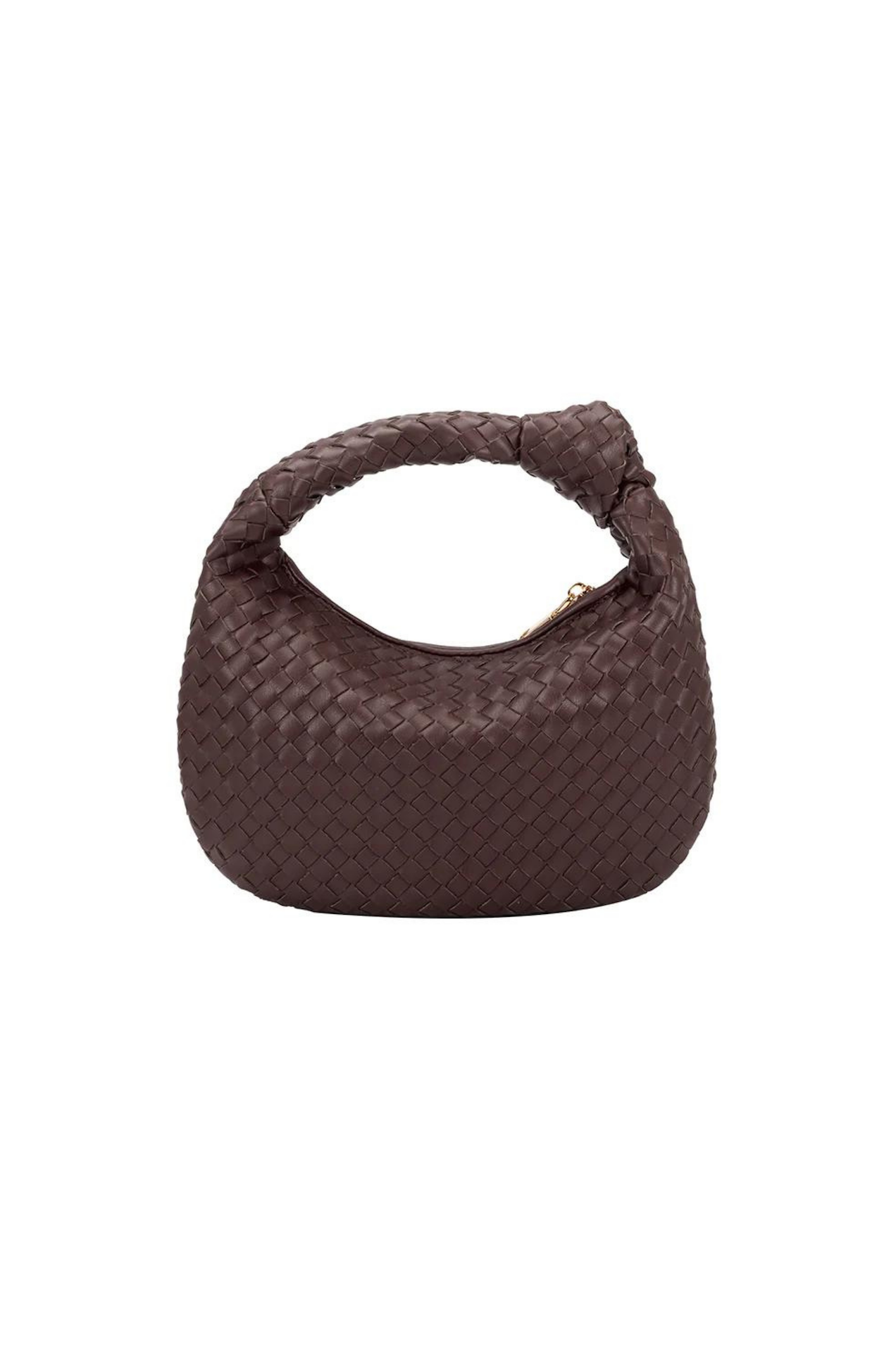 Drew Espresso Brown Small Woven Bag