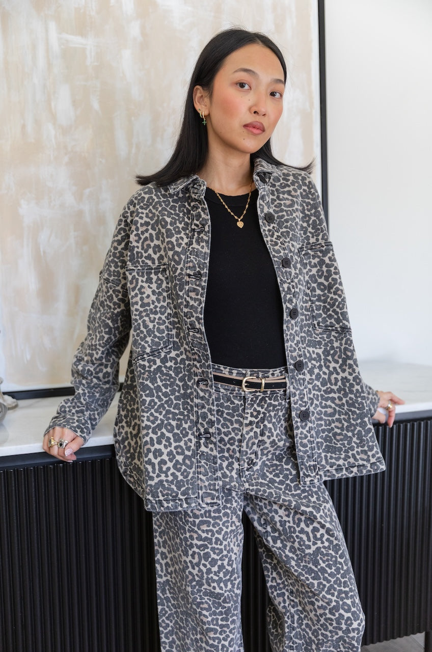 Leopard Denim Jacket