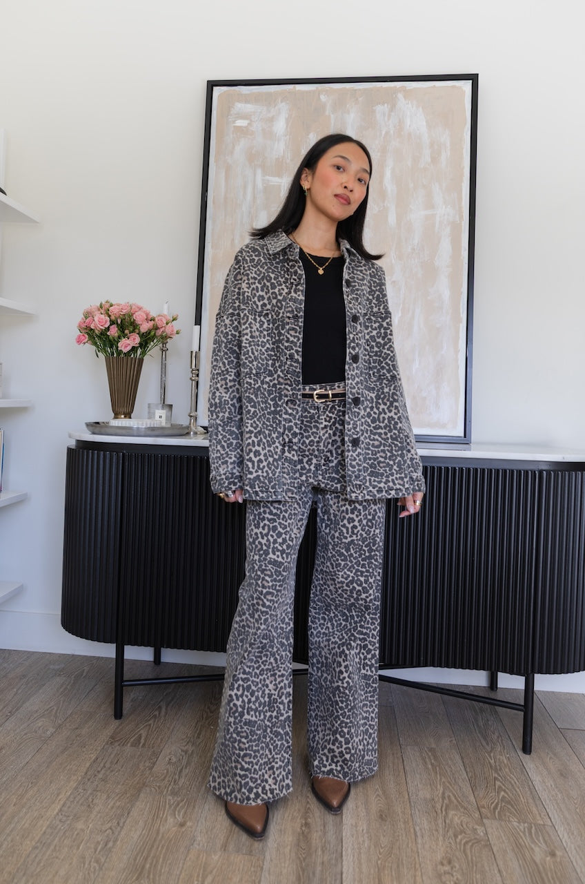 Leopard Denim Jacket