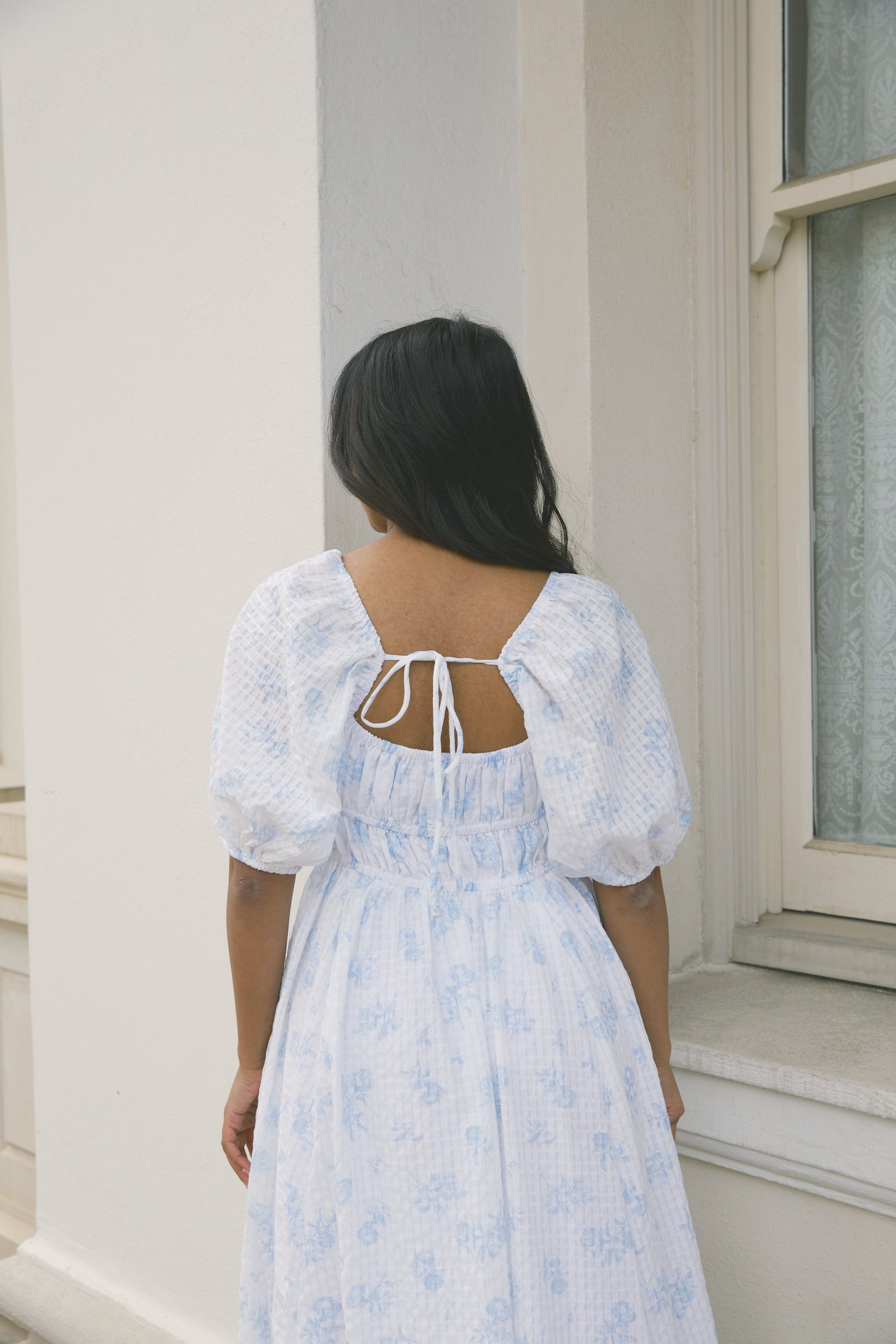 Antonia Blue Floral Midi Dress