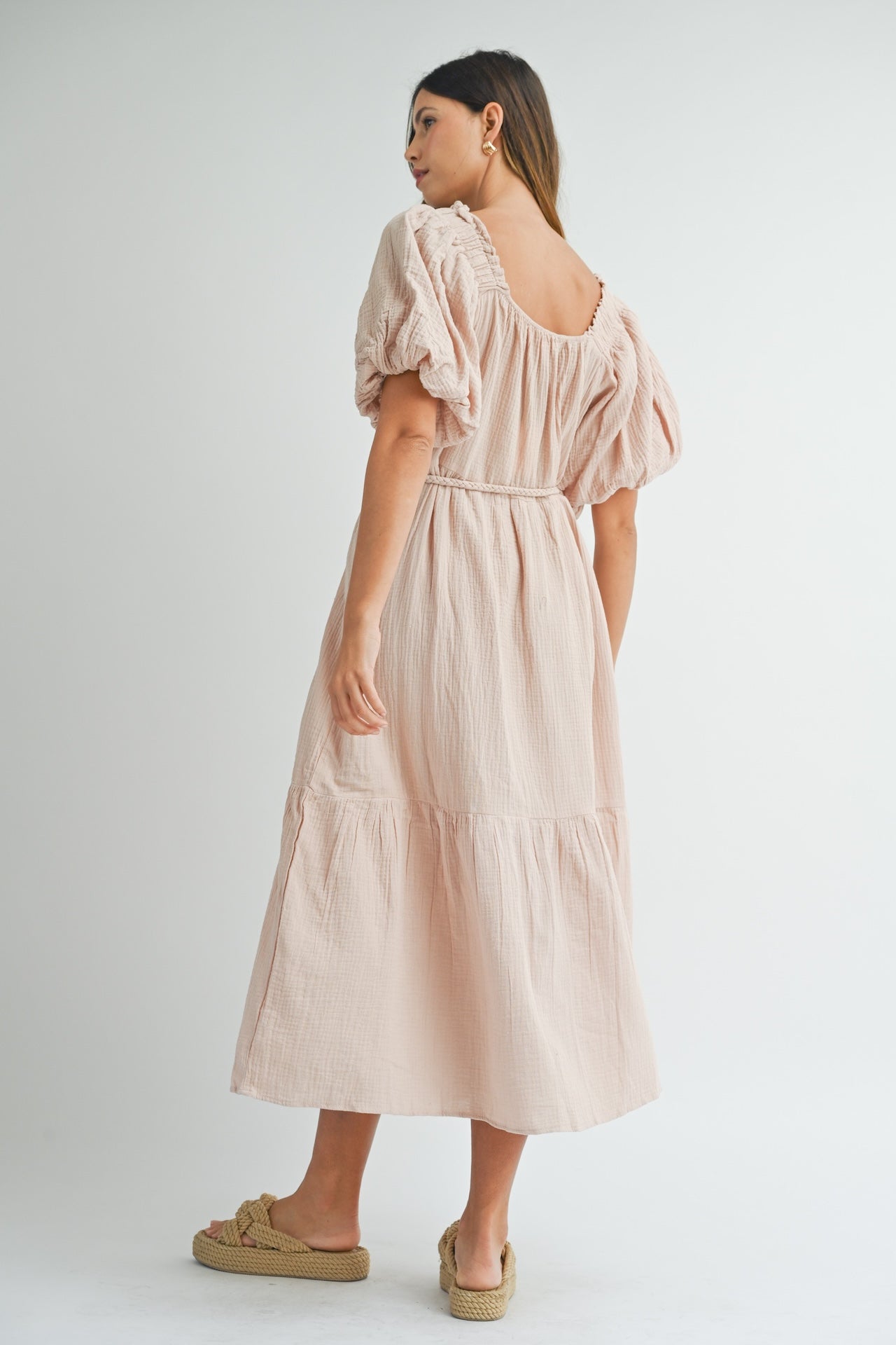 Mauve Cotton Gauze Dress