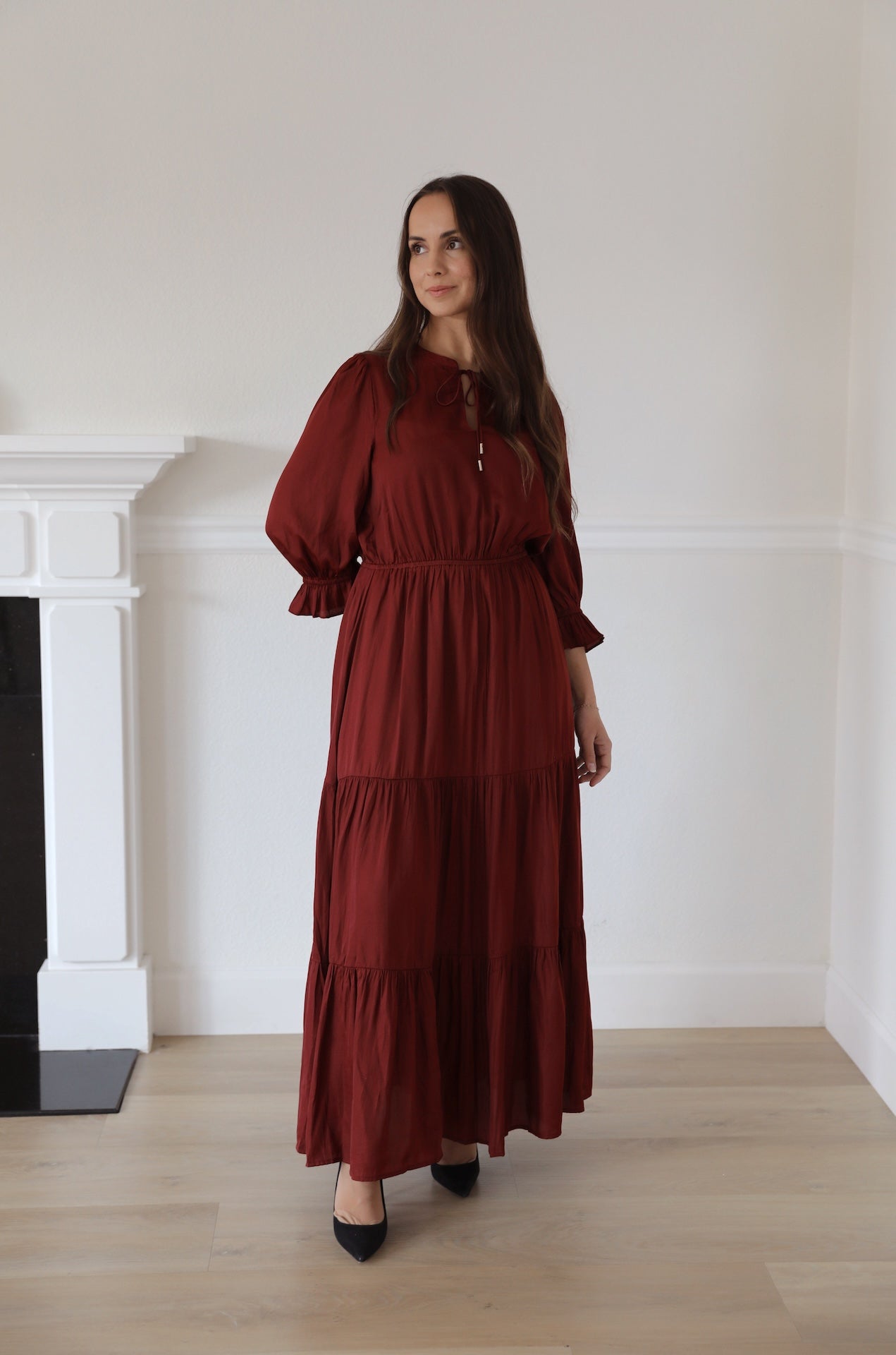 Red Tiered Maxi Dress