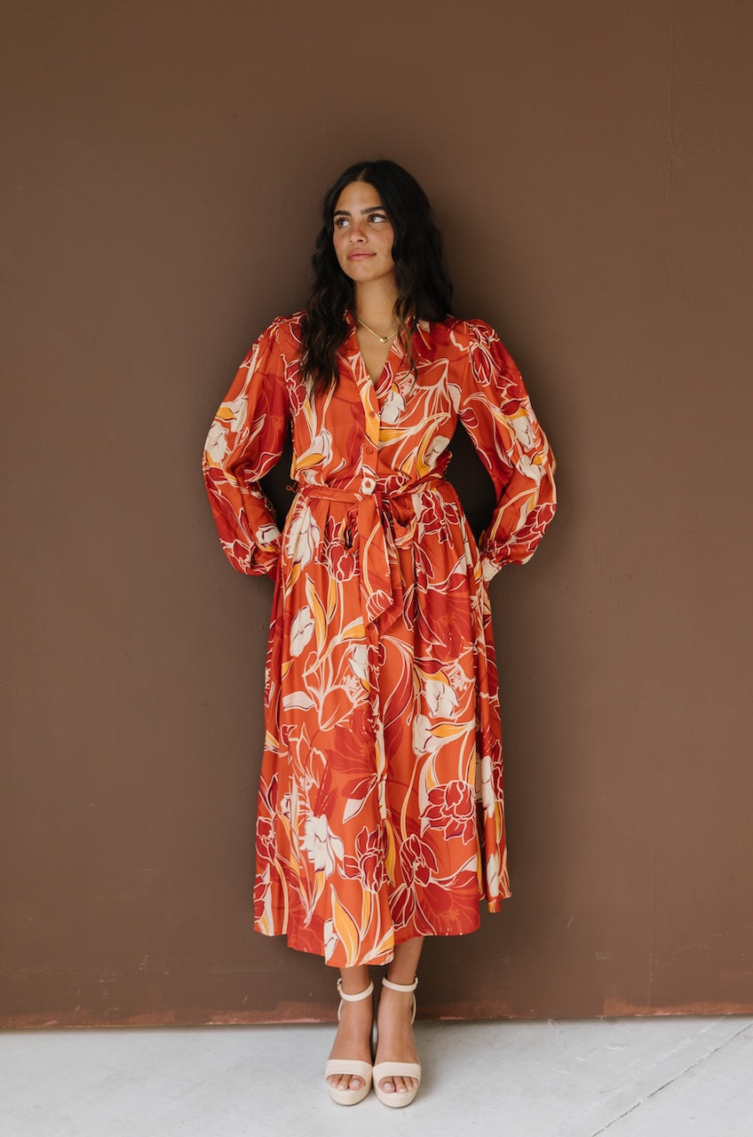 Fall Collared Midi Dress