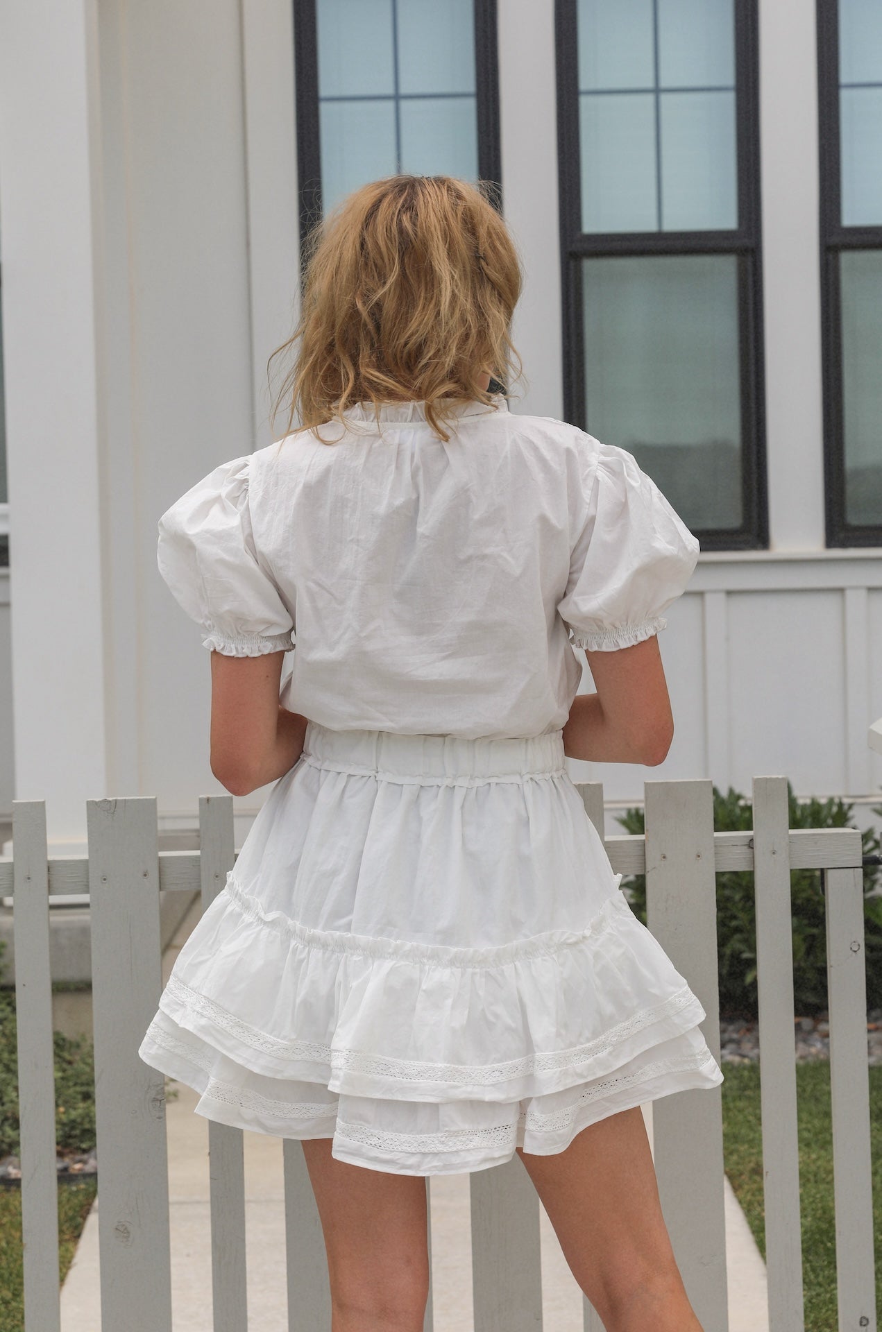 Nevena White Ruffle Mini Dress