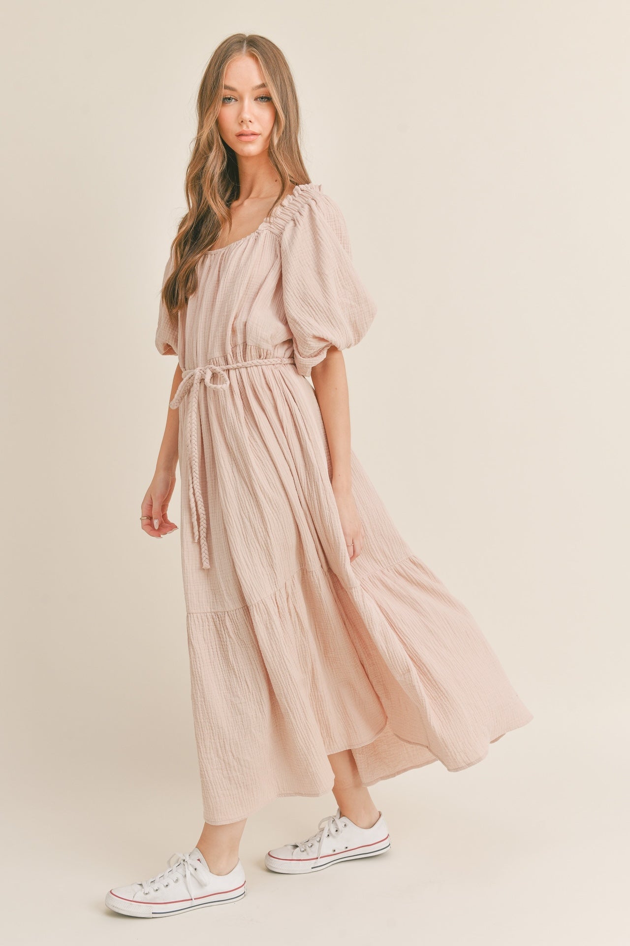 Mauve Cotton Gauze Dress