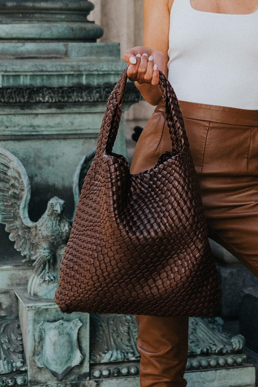 Johanna Espresso Large Recycled Vegan Shoulder Bag