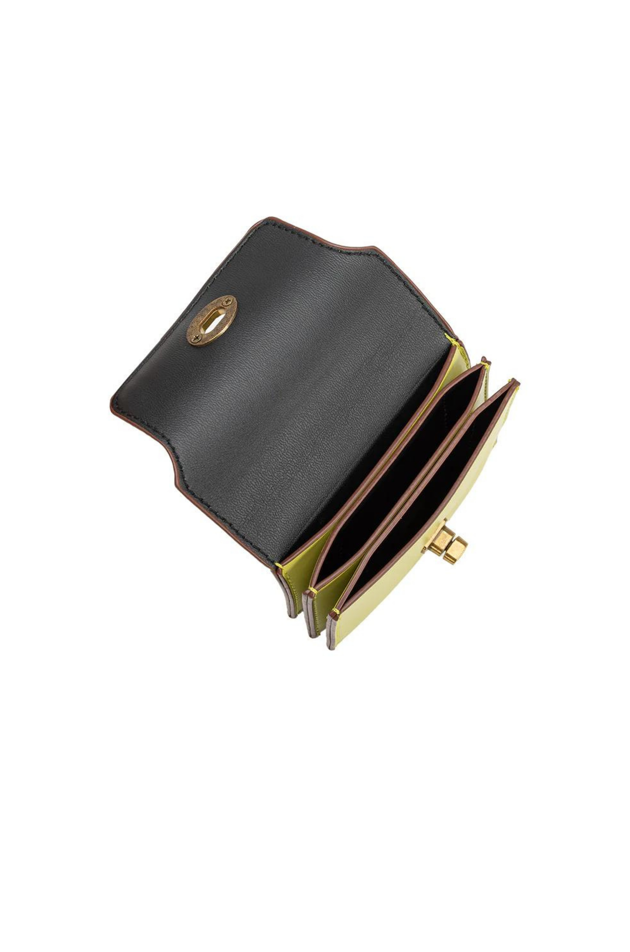 ivory white small wallet with gold hardware lock