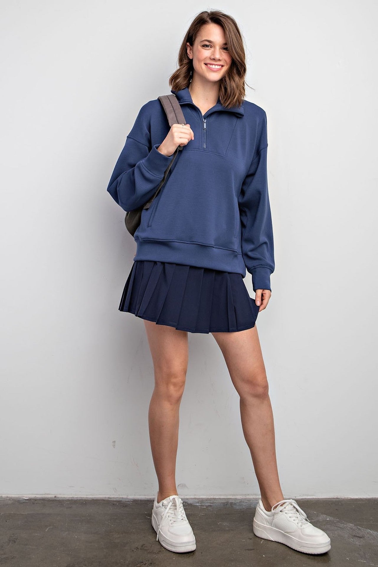 NAVY BLUE half zip sweatshirt